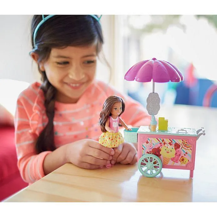 Barbie Club Chelsea Doll and Ice Cream Cart FDB33