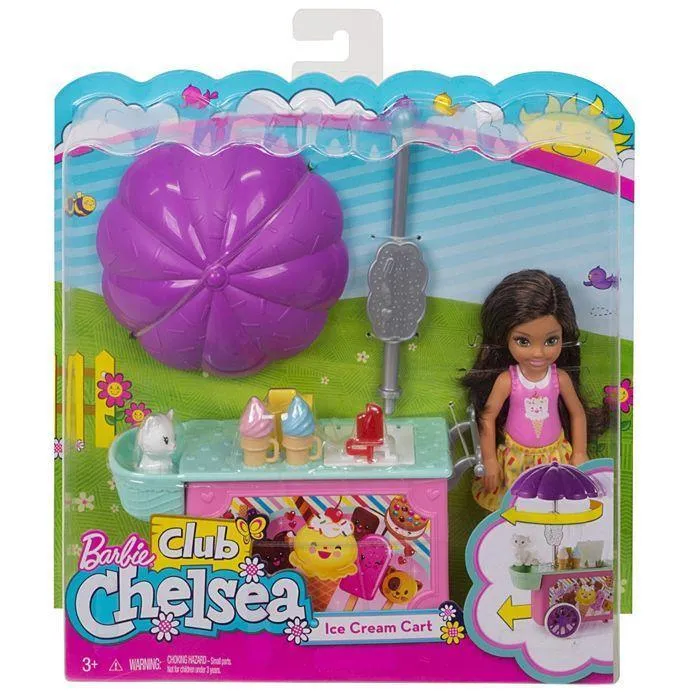 Barbie Club Chelsea Doll and Ice Cream Cart FDB33