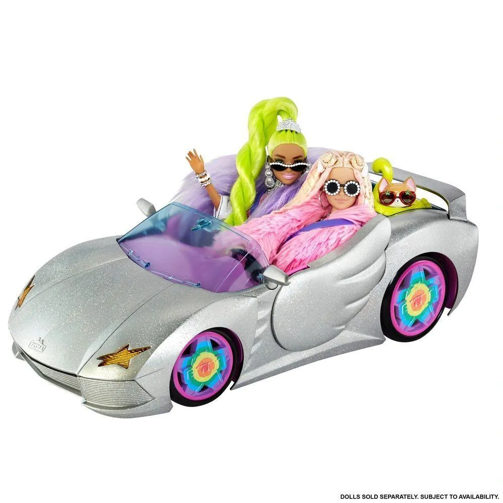 Barbie Extra Silver Car with Pet Puppy & Accessories