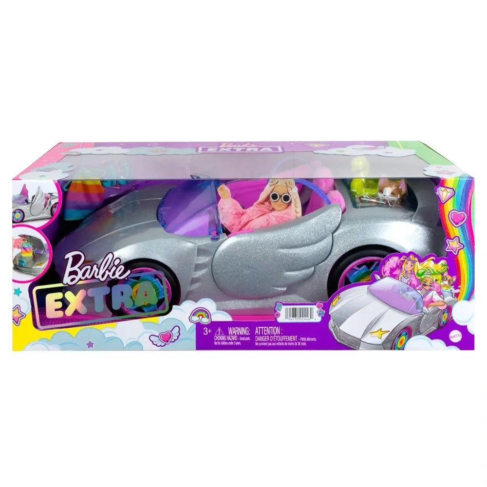 Barbie Extra Silver Car with Pet Puppy & Accessories