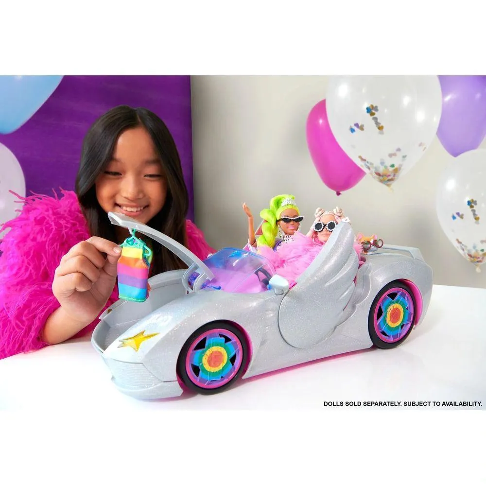 Barbie Extra Silver Car with Pet Puppy & Accessories