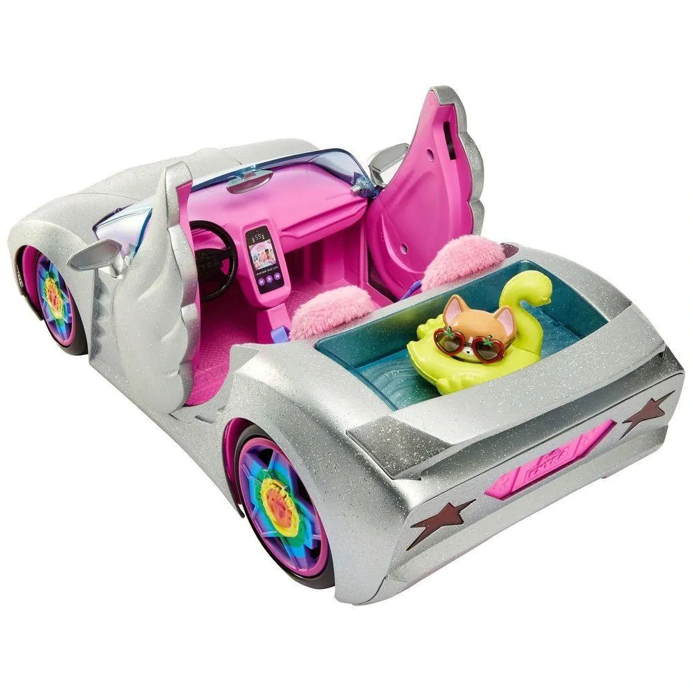 Barbie Extra Silver Car with Pet Puppy & Accessories