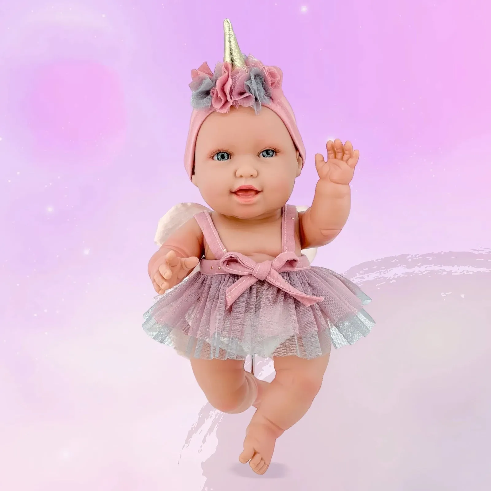 Berjuan 3138 Andrea Baby Unicorn Pink Doll 38cm