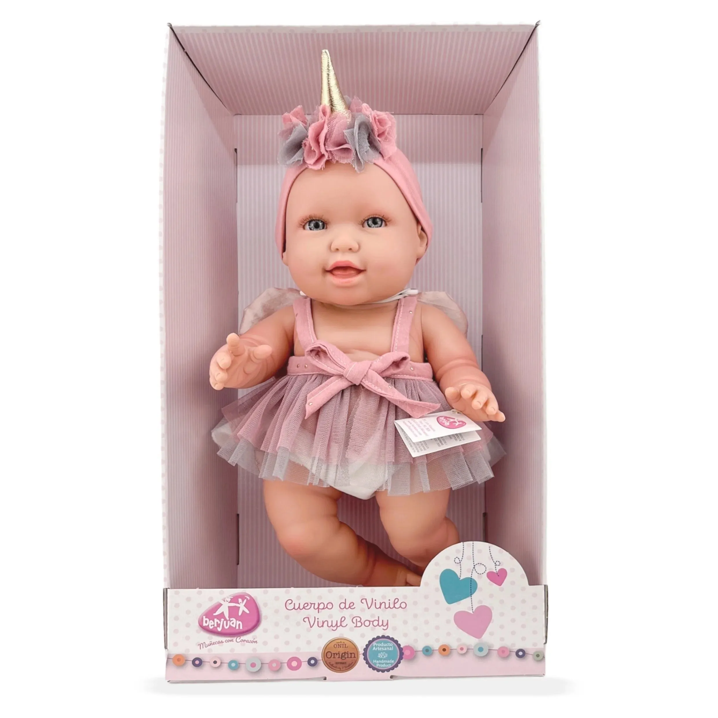 Berjuan 3138 Andrea Baby Unicorn Pink Doll 38cm