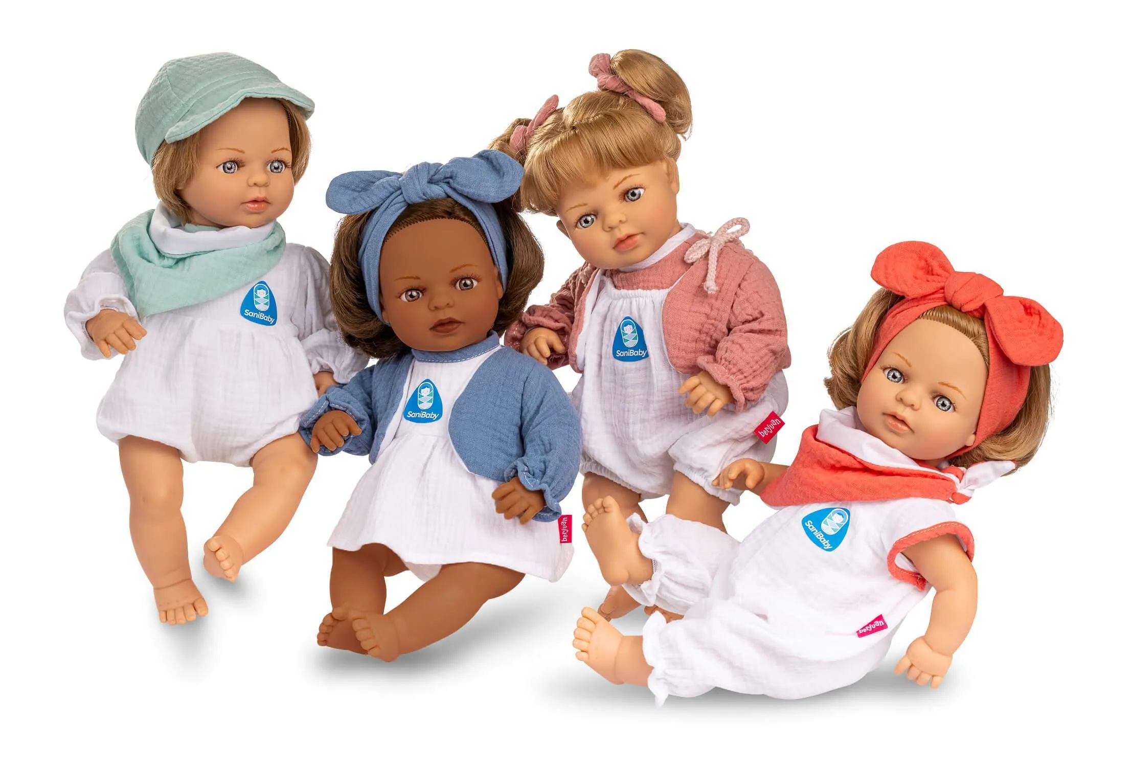 BERJUAN SANIBABY Antibacterial Doll With Coral Bow