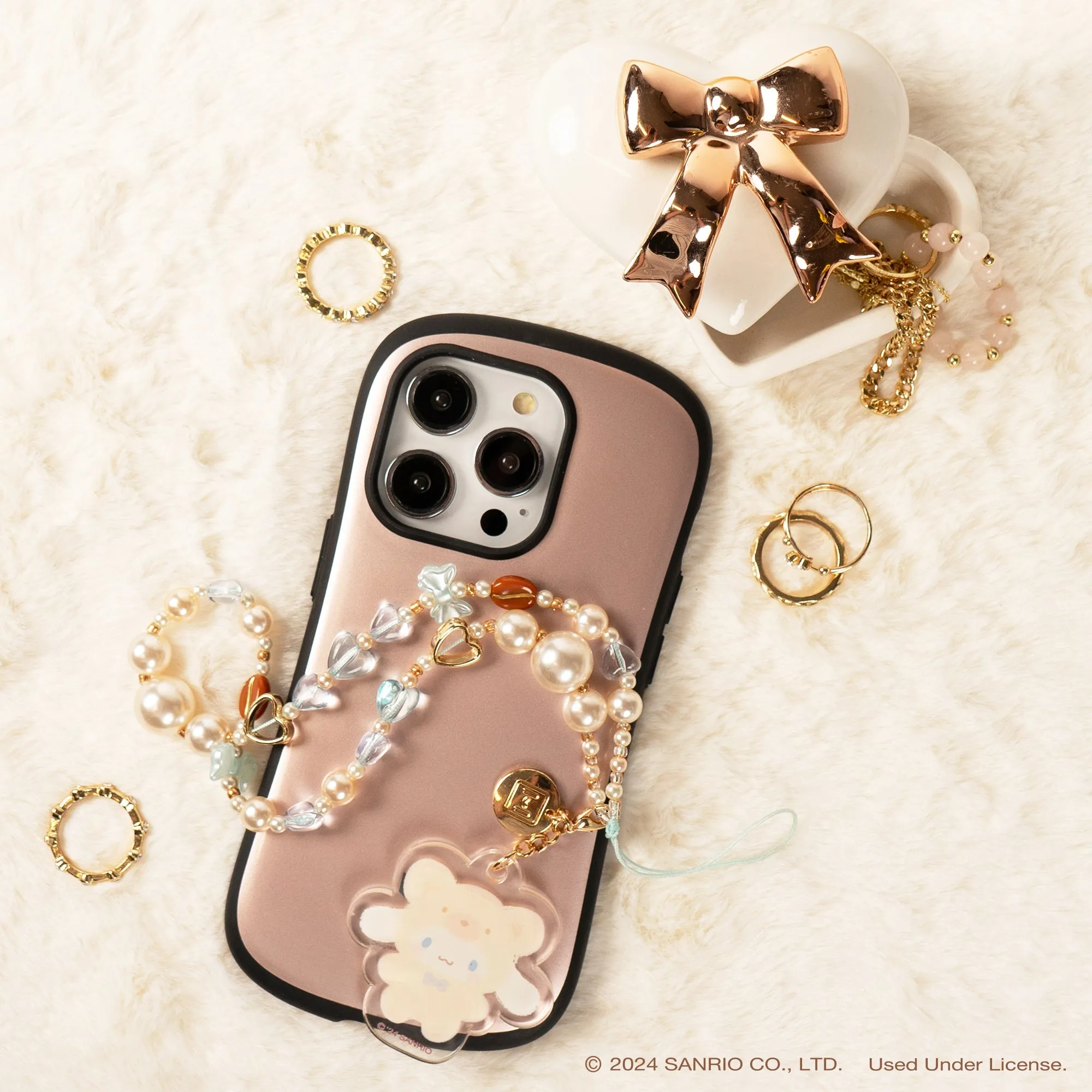 Cinnamoroll Latte Bear Beaded Charm Mobile Phone Wrist Strap SANRIO