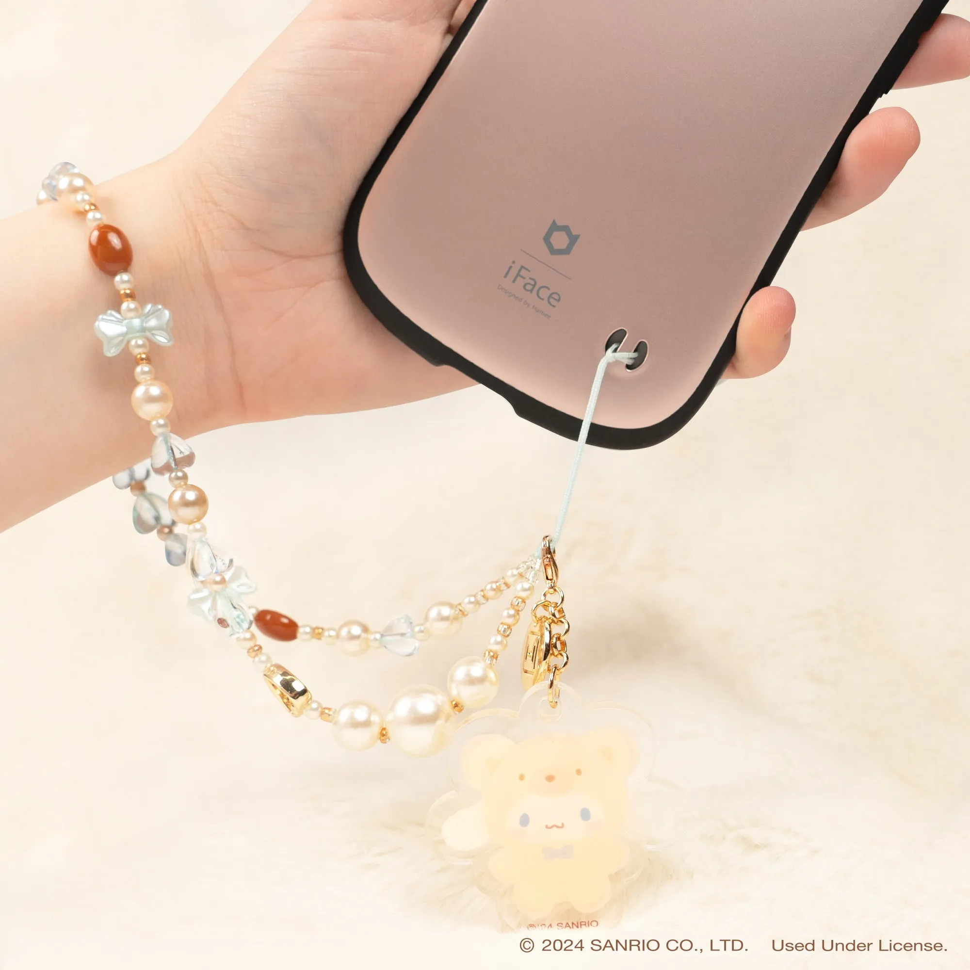 Cinnamoroll Latte Bear Beaded Charm Mobile Phone Wrist Strap SANRIO