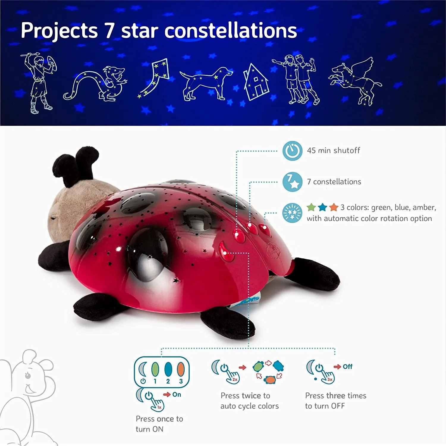 Cloud b Twilight Ladybug Nightlight Star Projector - Classic Night Light