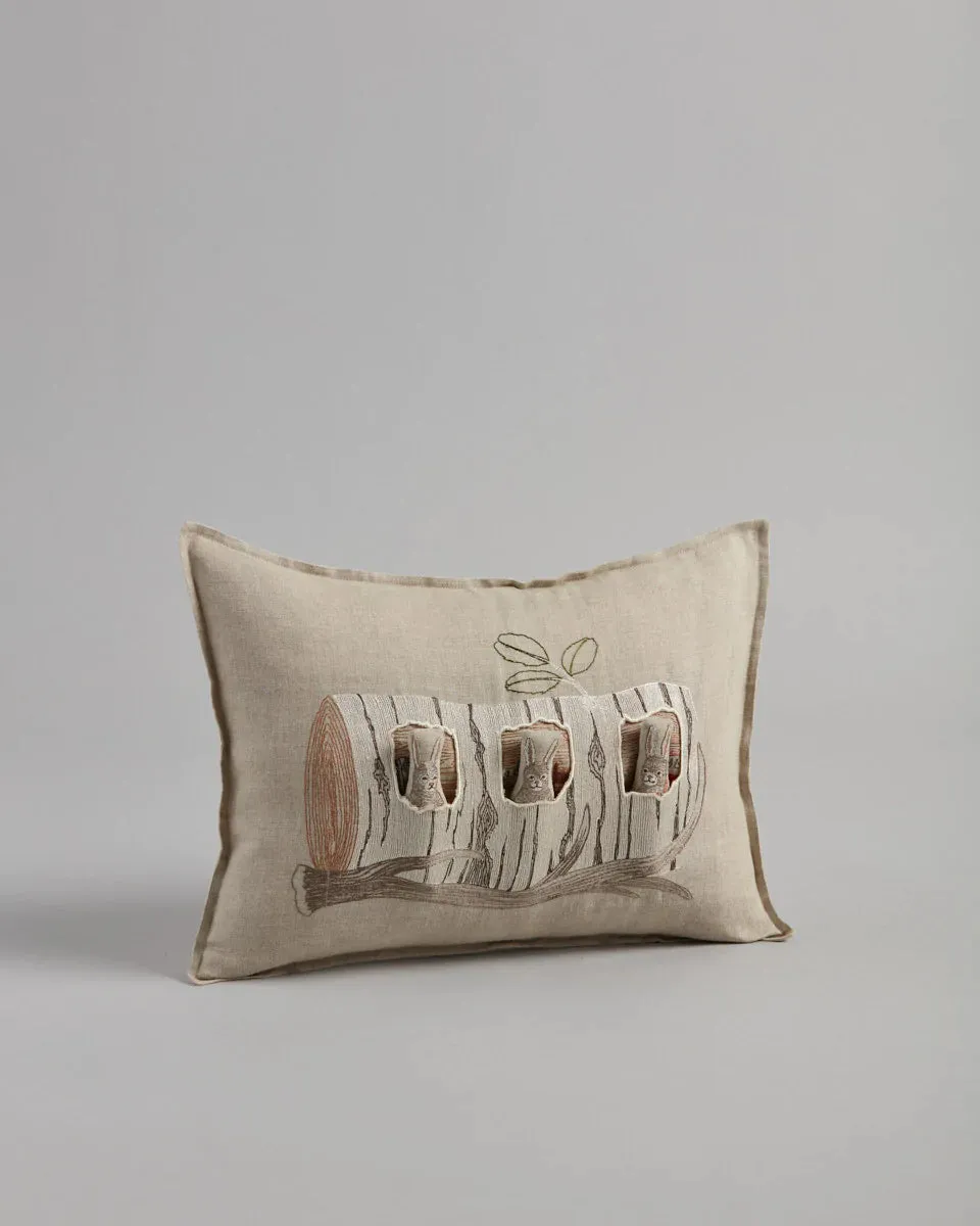 Coral & Tusk Aspen Log Bunnies Pocket Pillow Odin Parker
