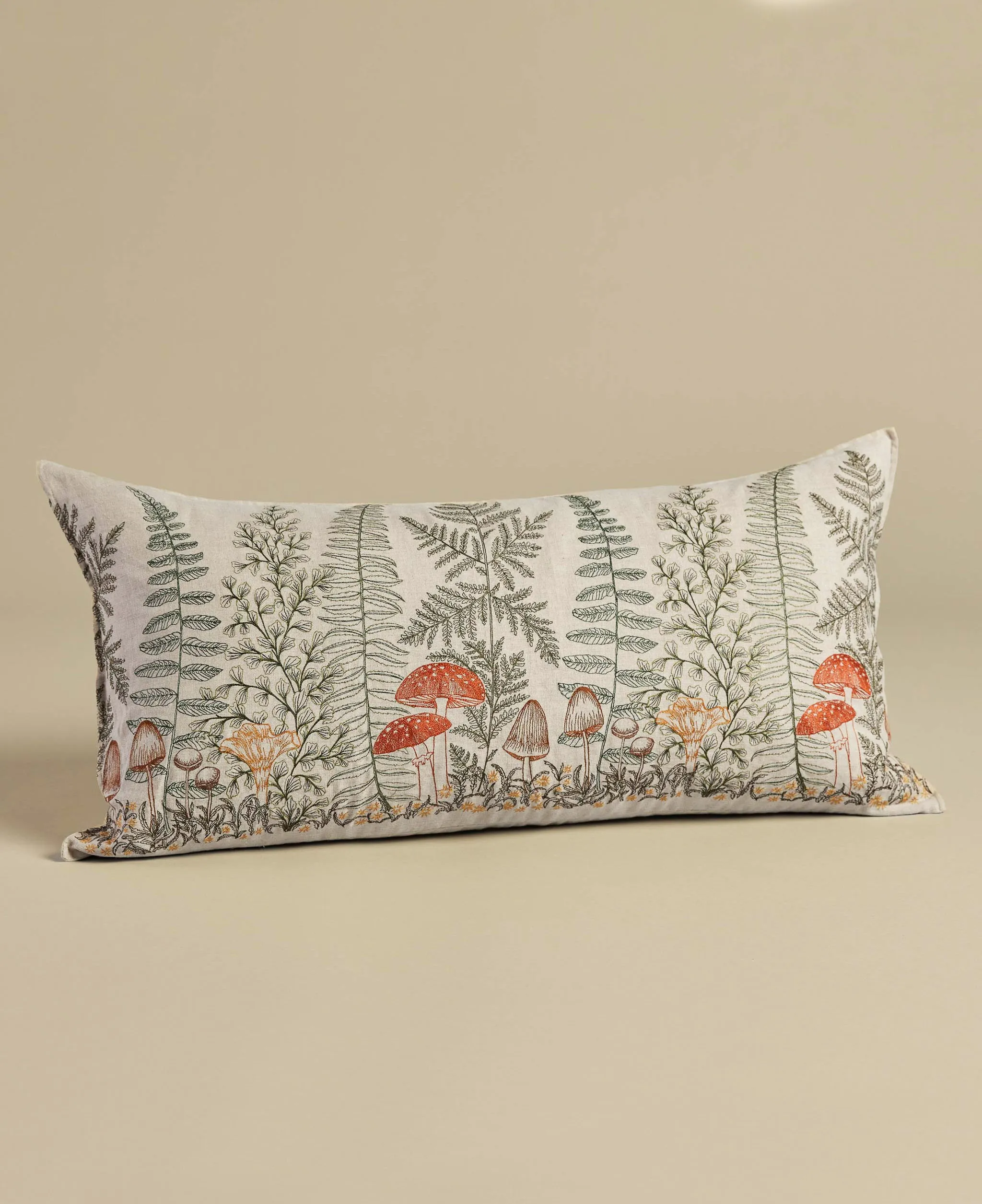 Coral & Tusk Mushrooms and Ferns Lumbar Pillow Odin Parker