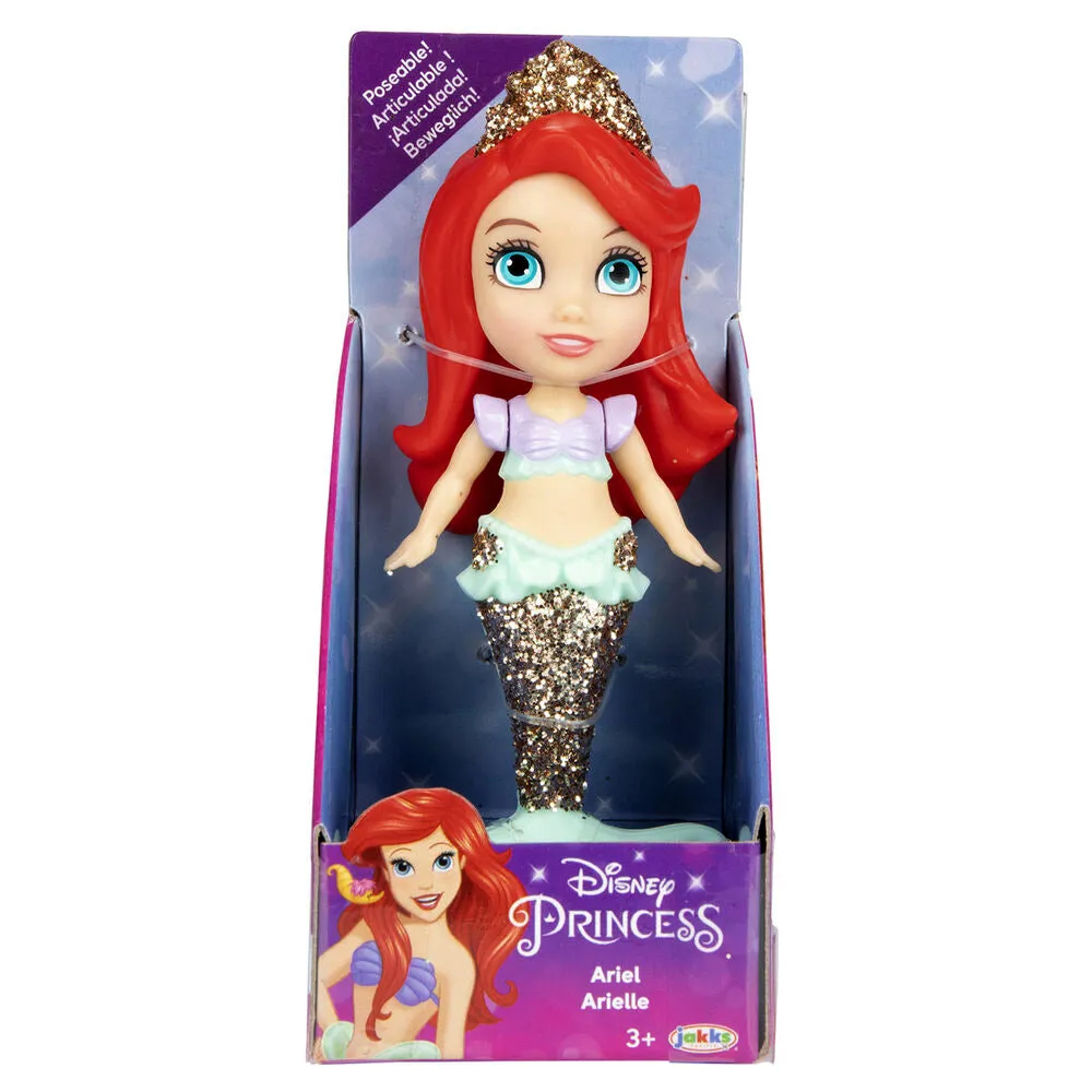 Disney Princess Mini Glitter Doll 8cm - Assorted