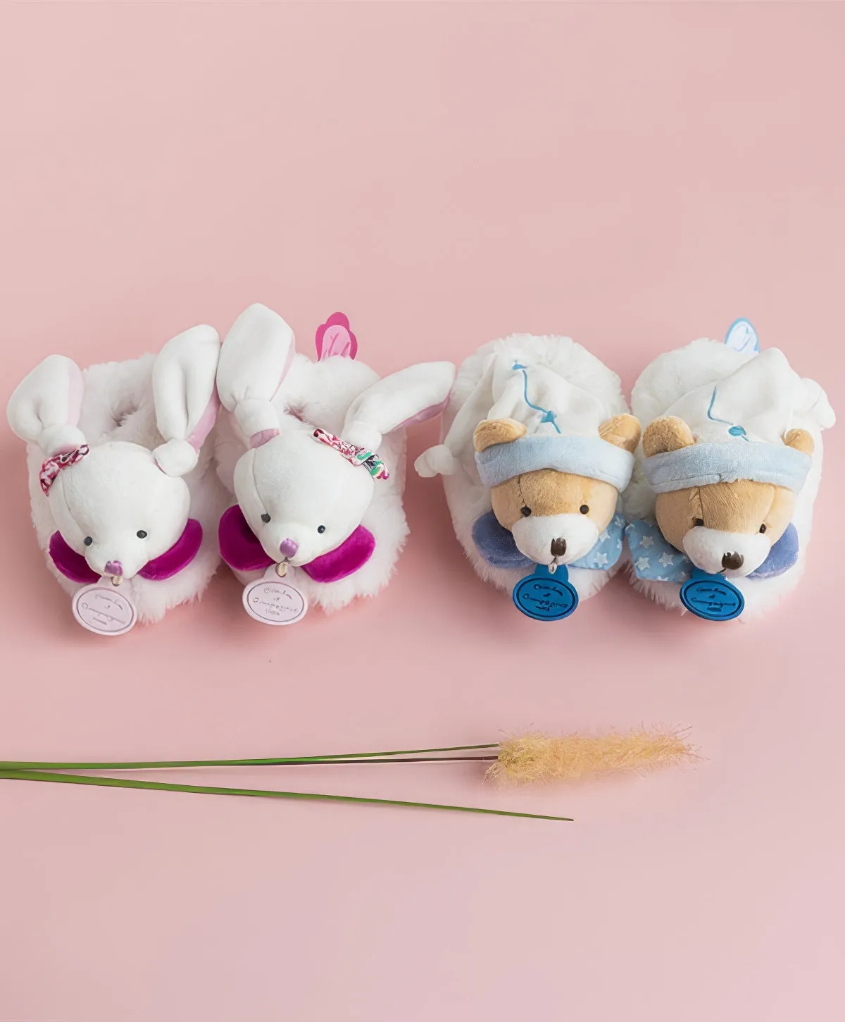 Doudou et Compagnie Cerise Baby Slippers with Rattles Cerise the Rabbit