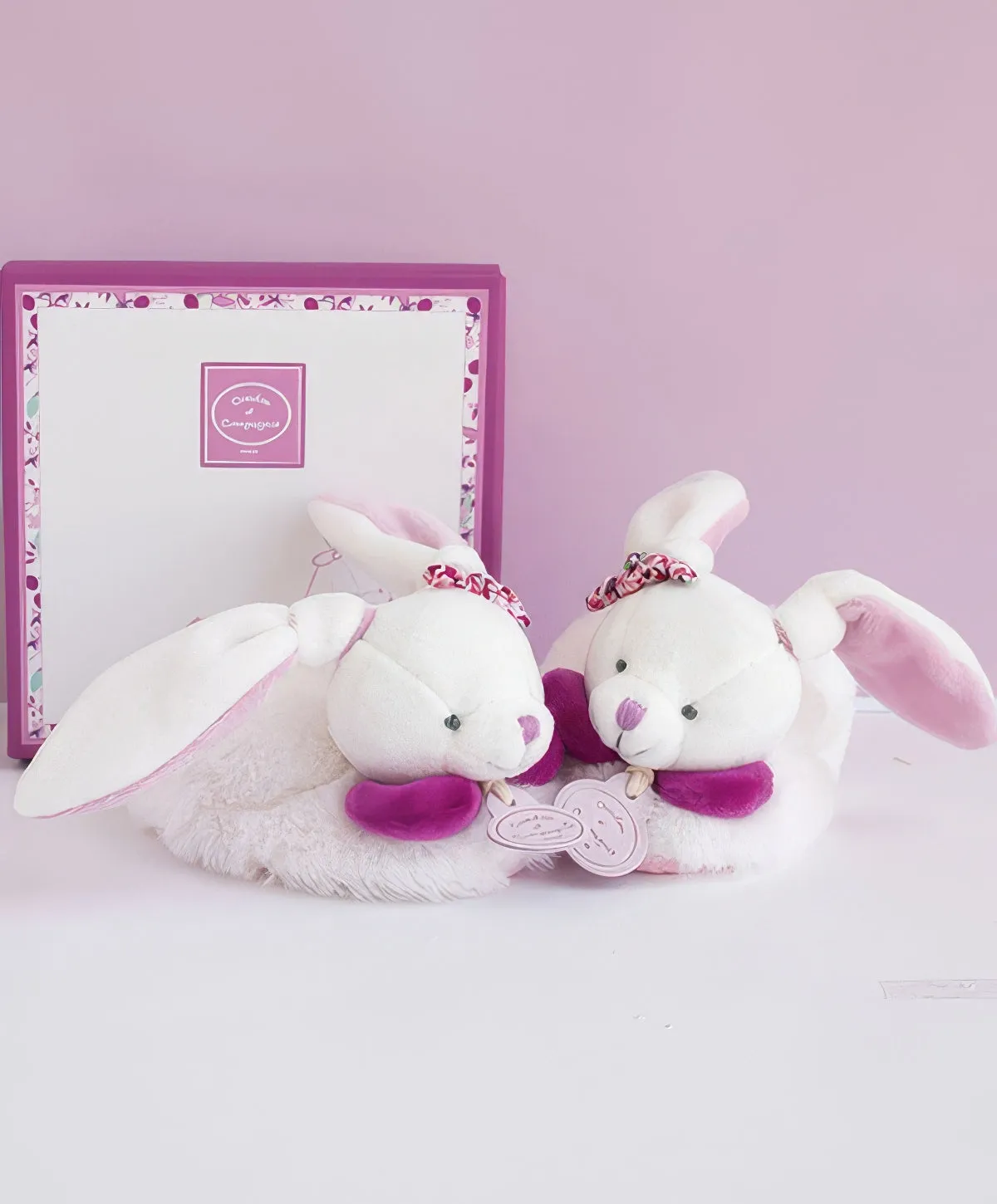 Doudou et Compagnie Cerise Baby Slippers with Rattles Cerise the Rabbit