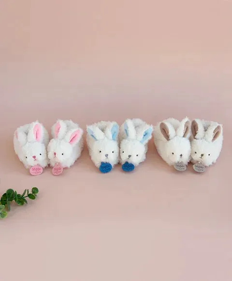 Doudou et Compagnie Lapin Bonbon - Booties With Rattle Blue