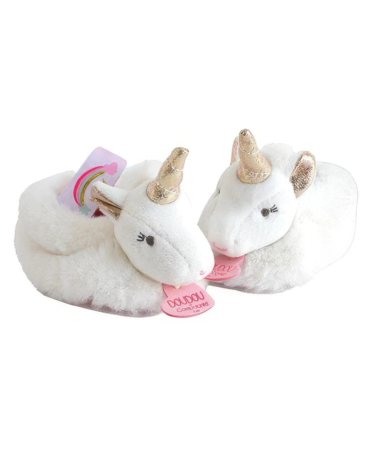 Doudou et Compagnie New Born Gift Box Unicorn Baby Slippers with Rattle