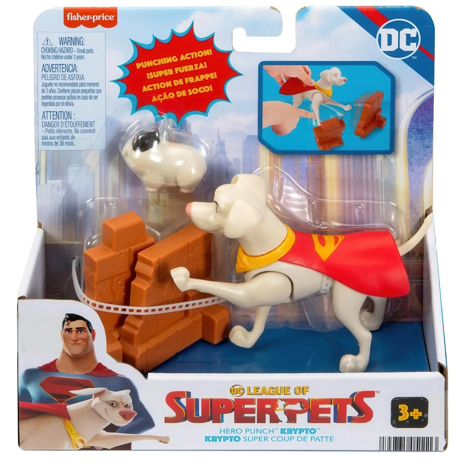 Fisher-Price DC League of Super-Pets Hero Punch Krypto Poseable Figure