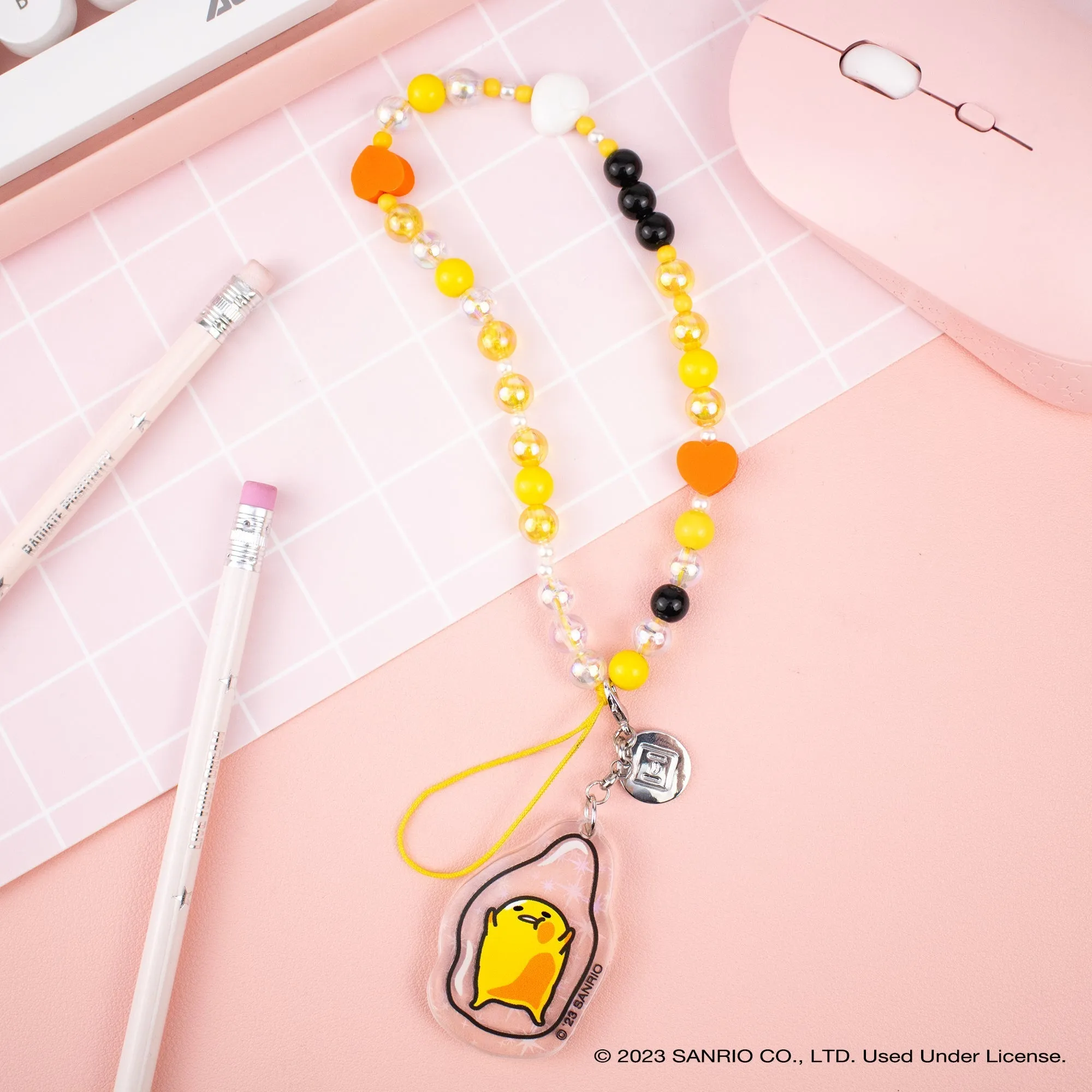 Gudetama Beaded Charm Mobile Phone Wrist Strap SANRIO