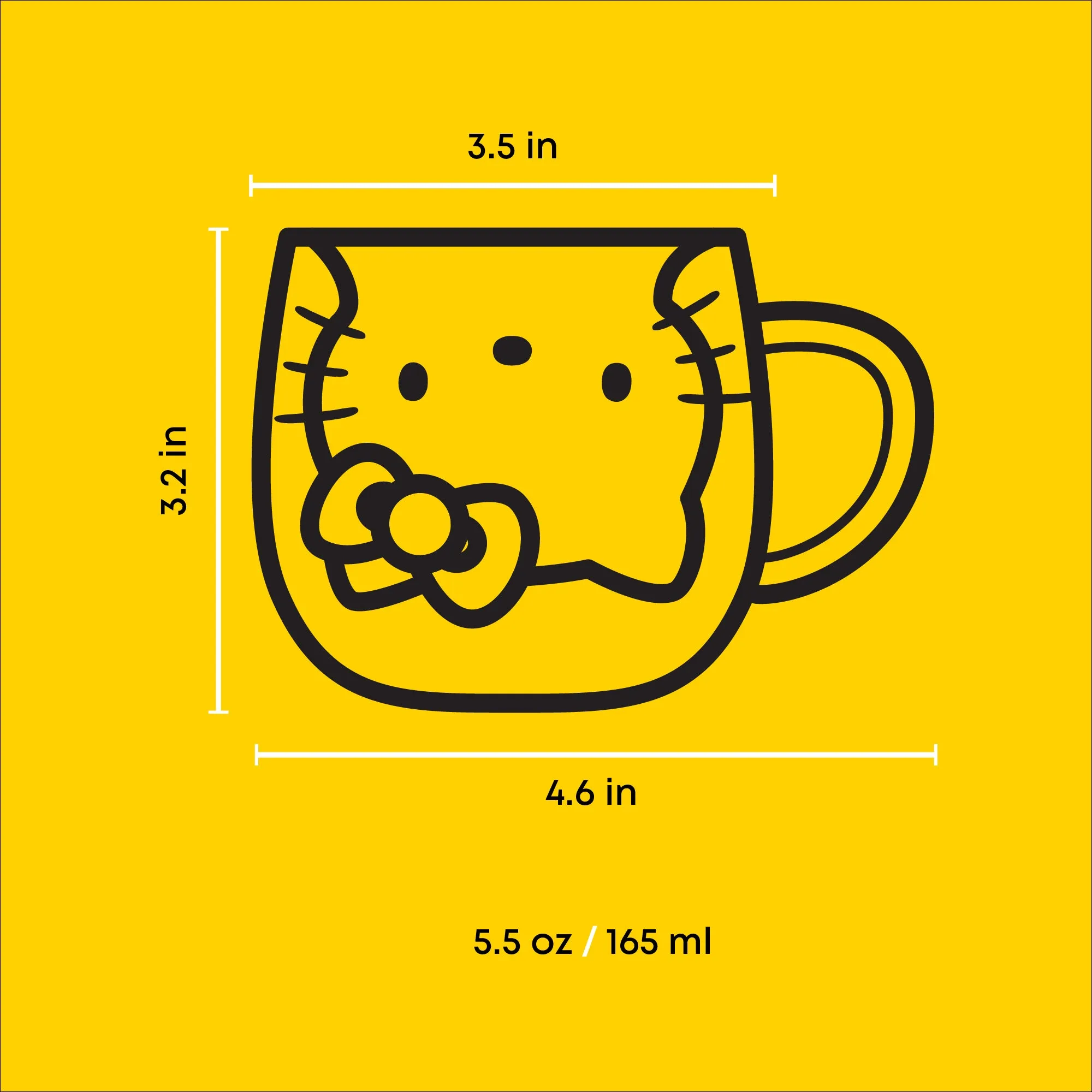 Hello Kitty 3D Double Wall Espresso Glass SANRIO