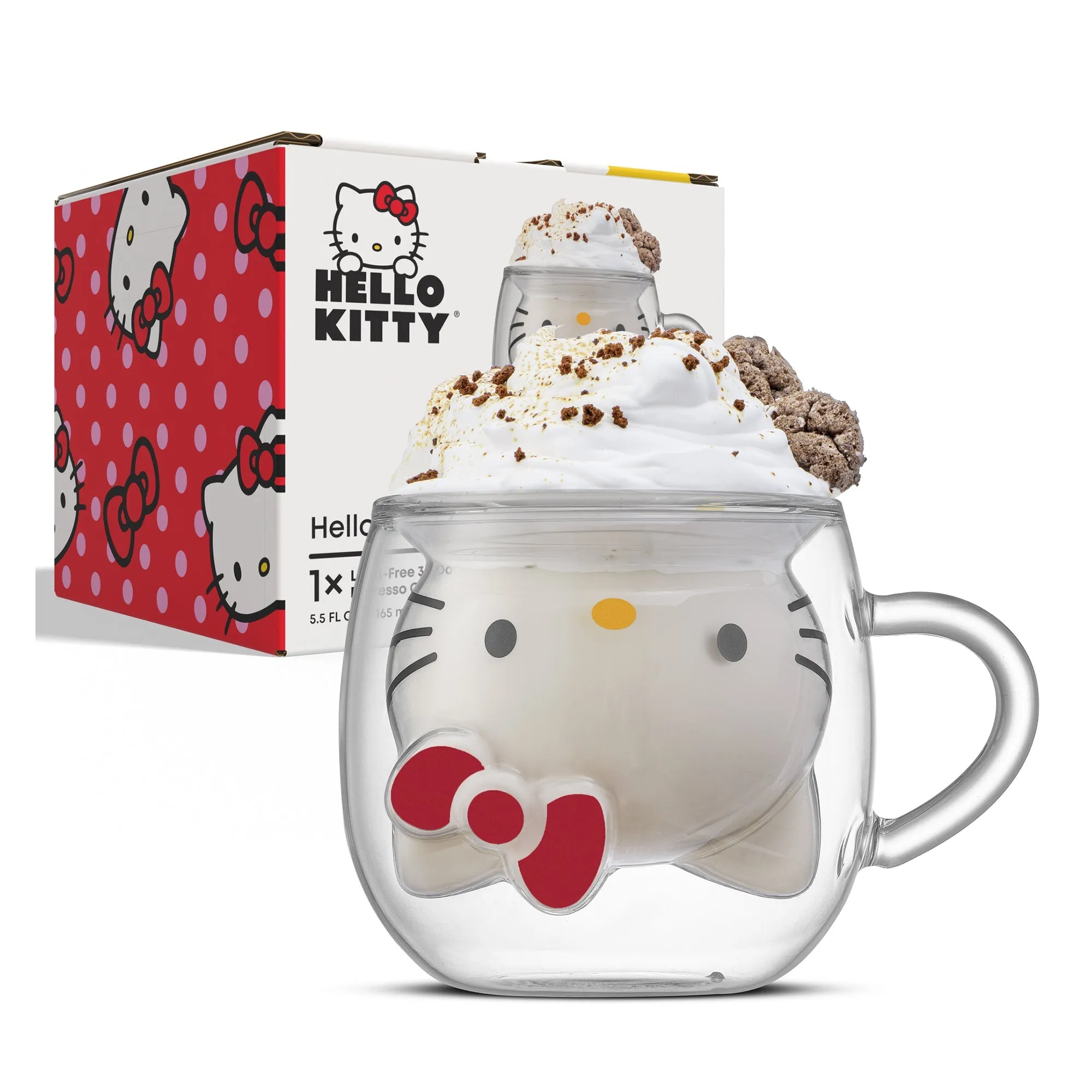 Hello Kitty 3D Double Wall Espresso Glass SANRIO