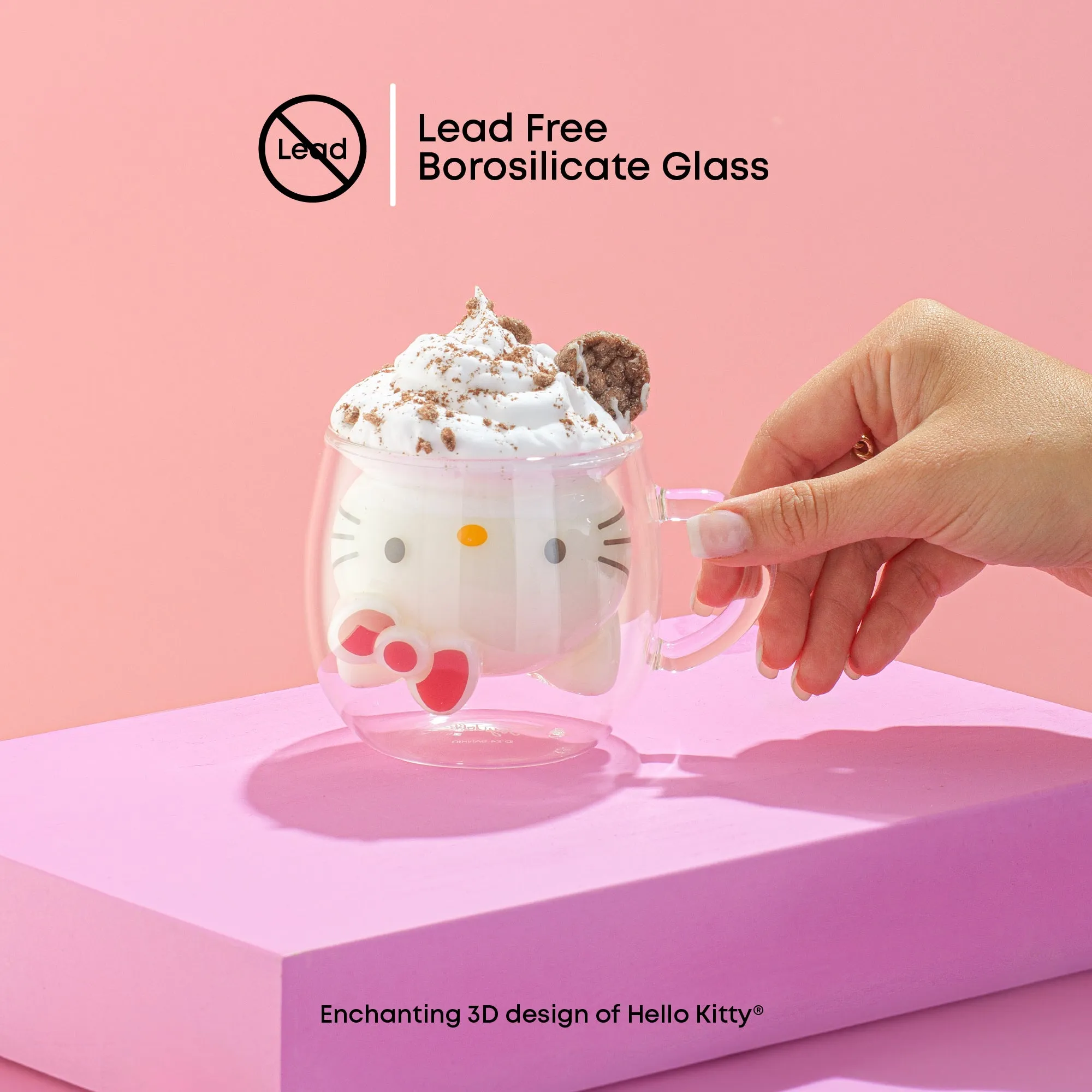 Hello Kitty 3D Double Wall Espresso Glass SANRIO