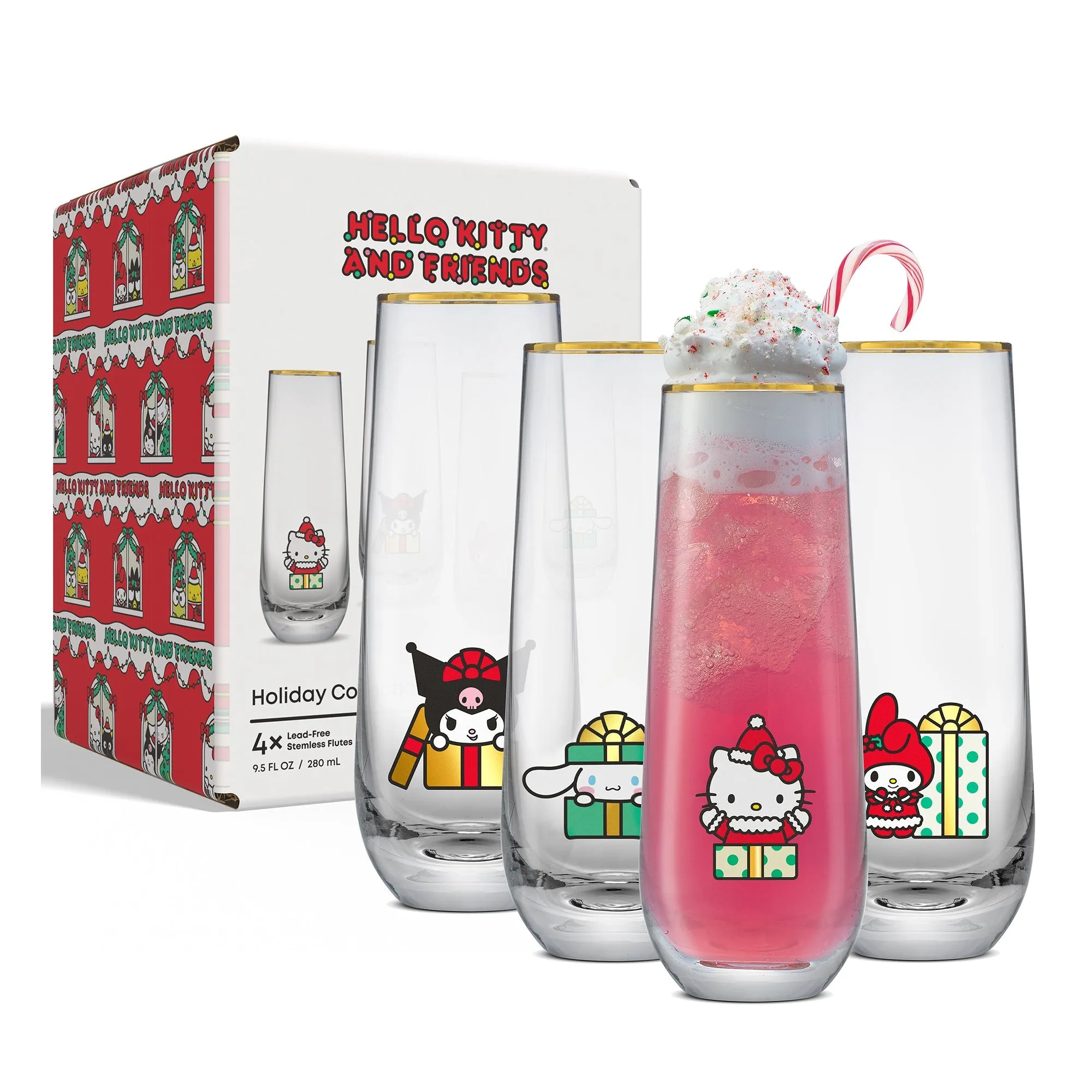 Hello Kitty and Friends Holiday Stemless Flutes SANRIO