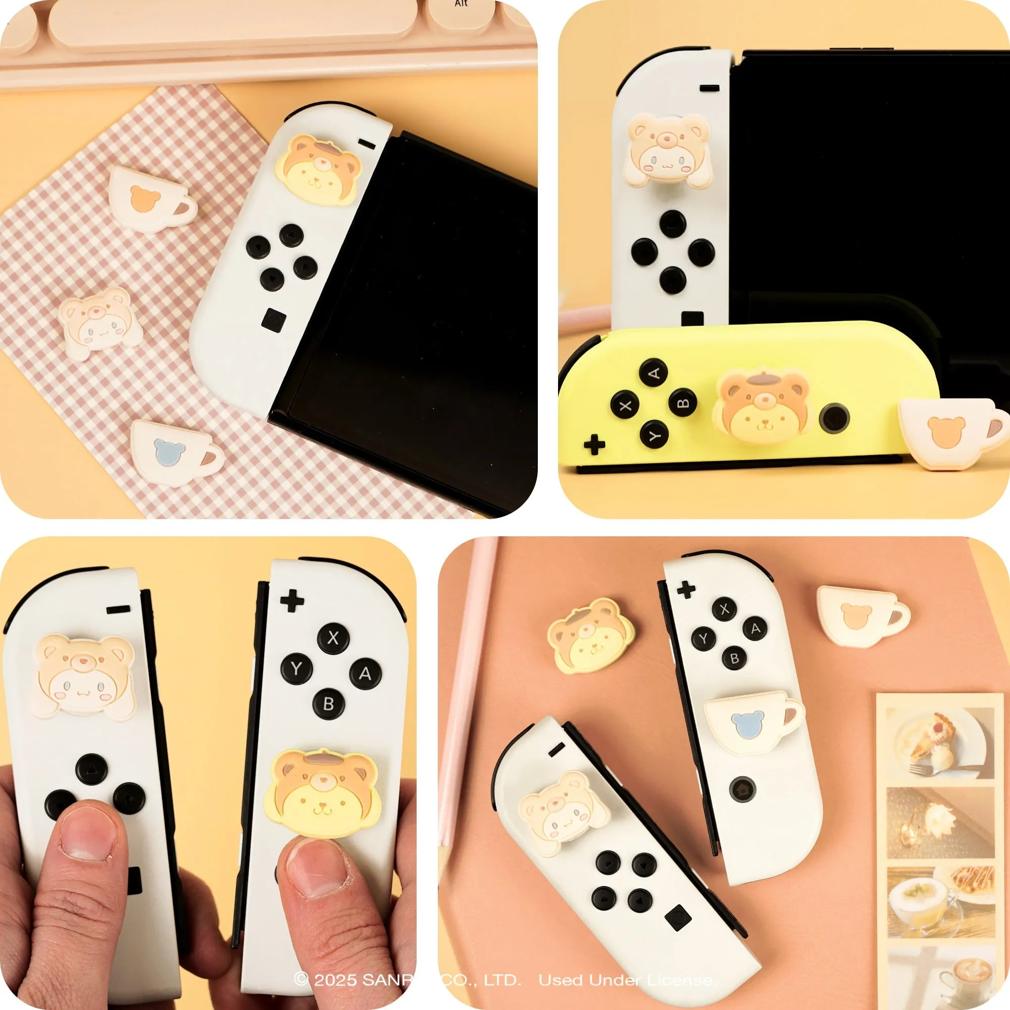 Hello Kitty and Friends Latte Bear Switch Grip Caps (Cinnamoroll   Pompompurin) SANRIO