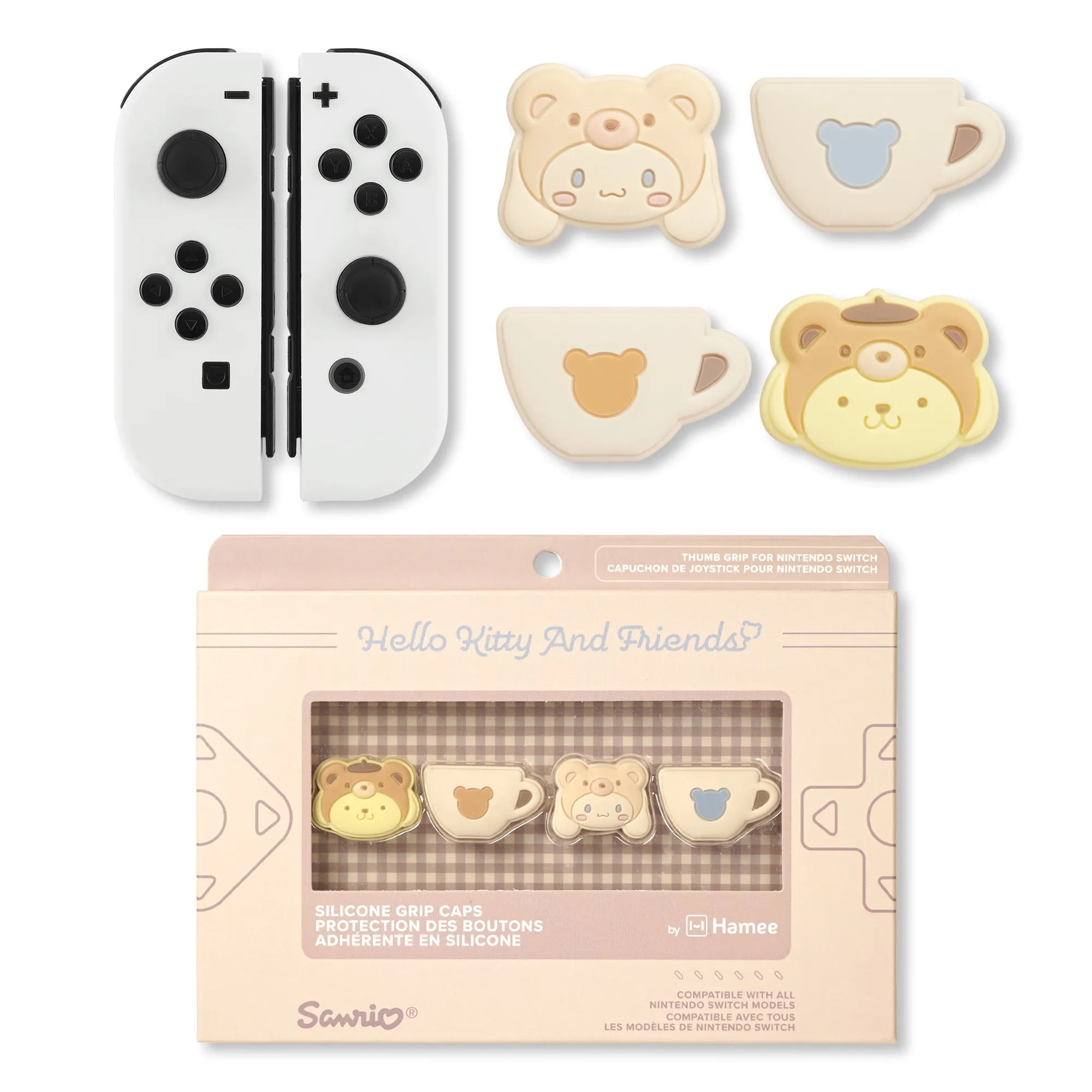 Hello Kitty and Friends Latte Bear Switch Grip Caps (Cinnamoroll   Pompompurin) SANRIO