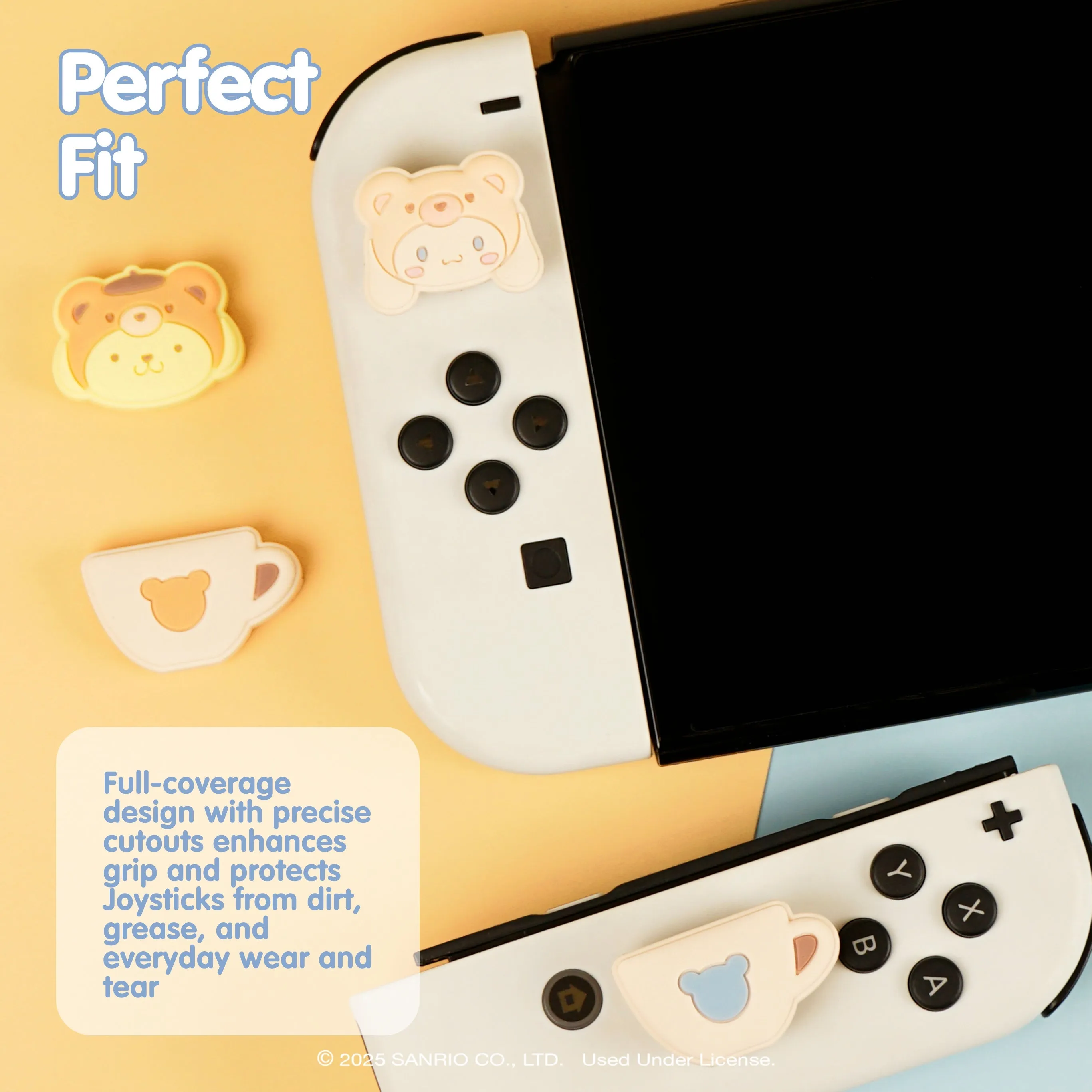 Hello Kitty and Friends Latte Bear Switch Grip Caps (Cinnamoroll   Pompompurin) SANRIO