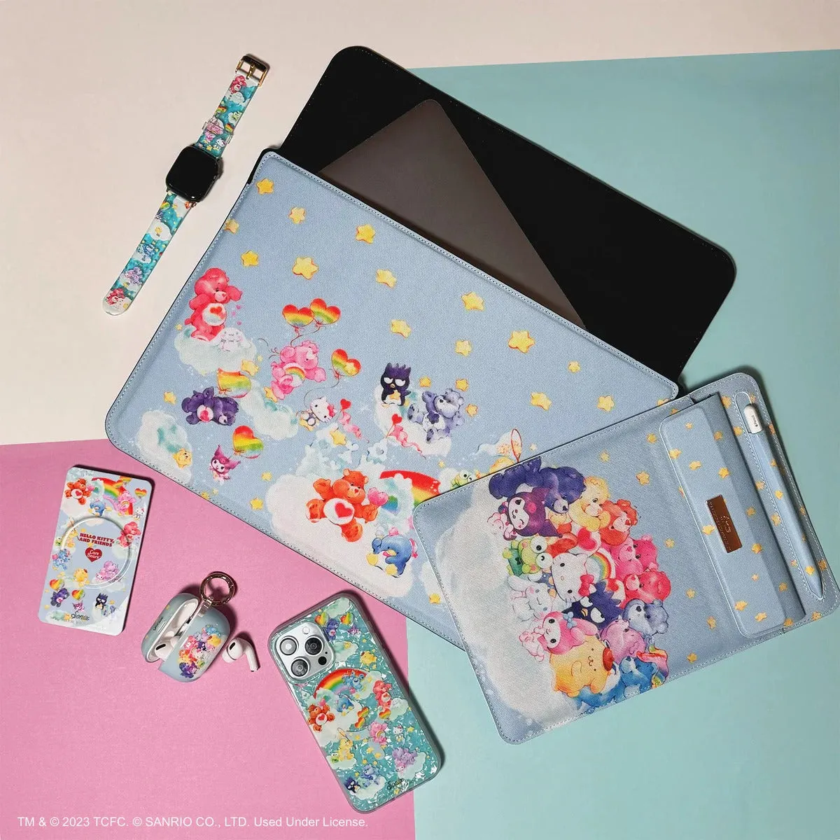 Hello Kitty and Friends x Care Bears 15" Foldable Laptop Sleeve SANRIO