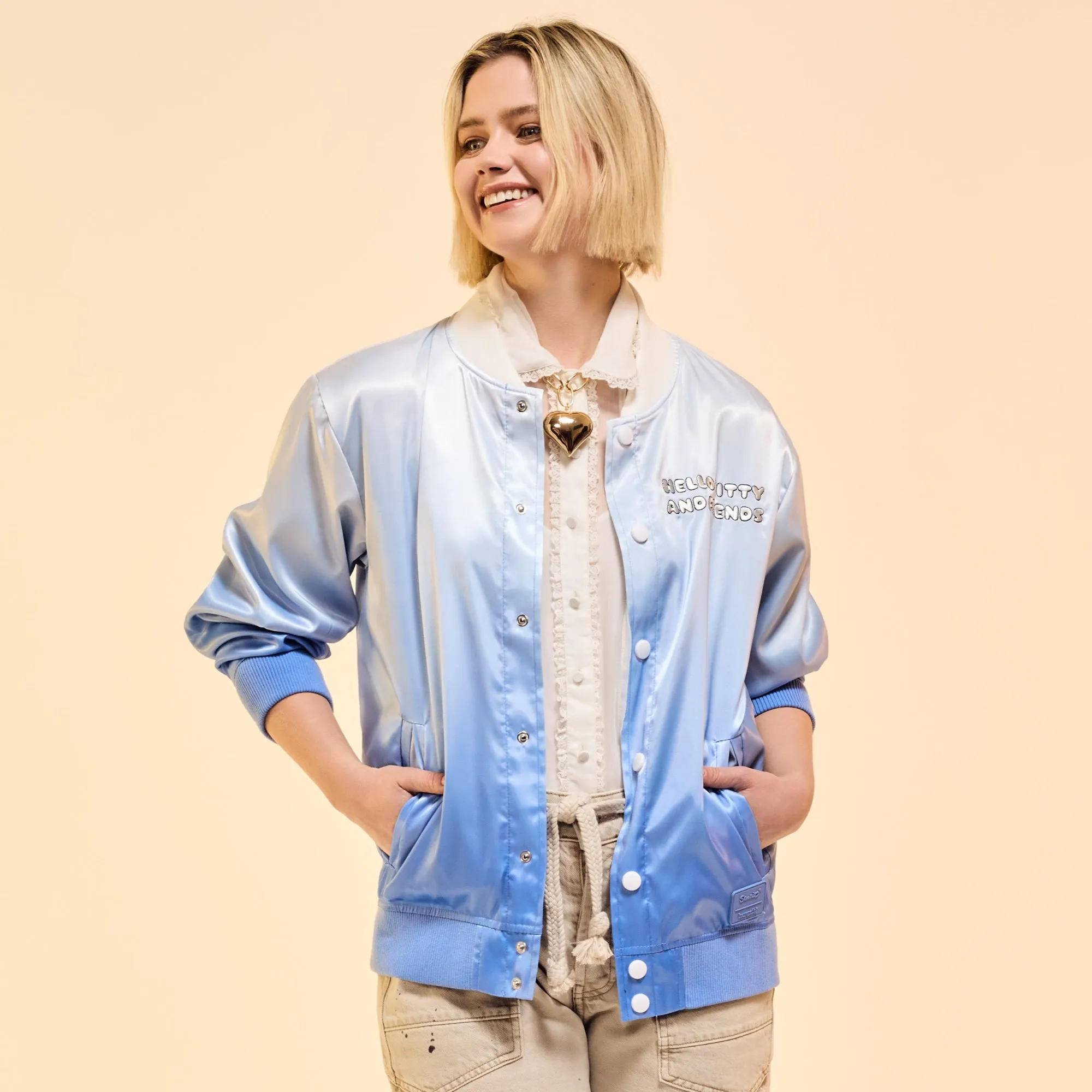 Hello Kitty and Friends x Loungefly Color Dip Satin Jacket SANRIO