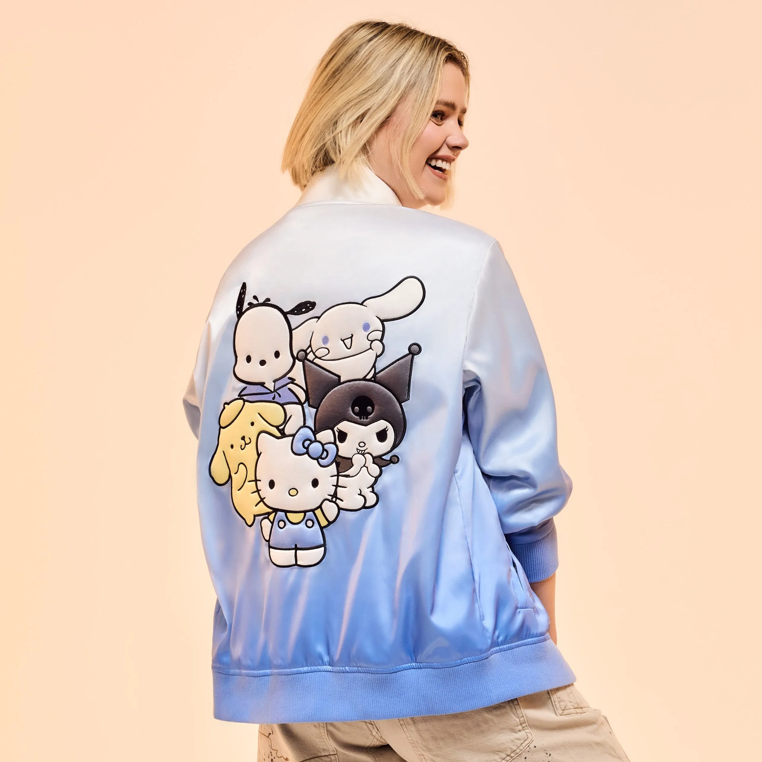 Hello Kitty and Friends x Loungefly Color Dip Satin Jacket SANRIO