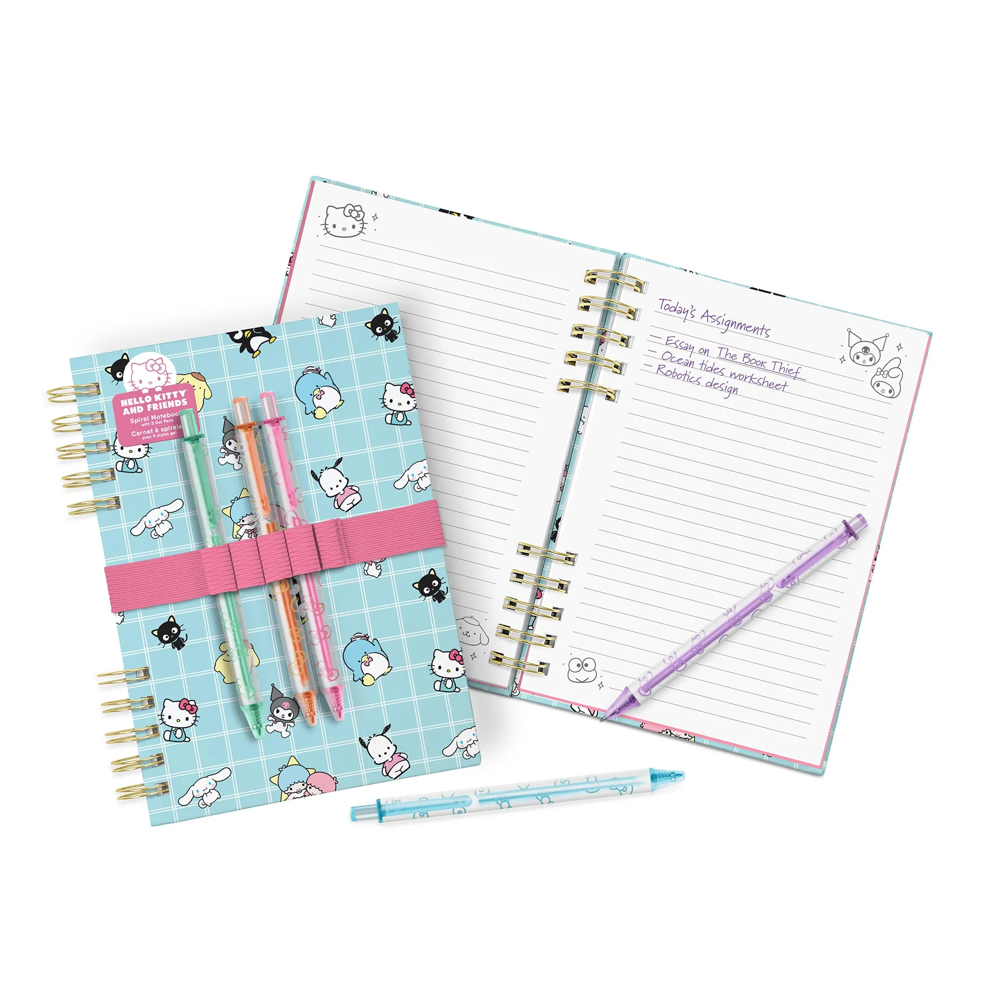 Hello Kitty and Friends x Studio Oh! Blue Grid Harper Notebook & Pen Set SANRIO