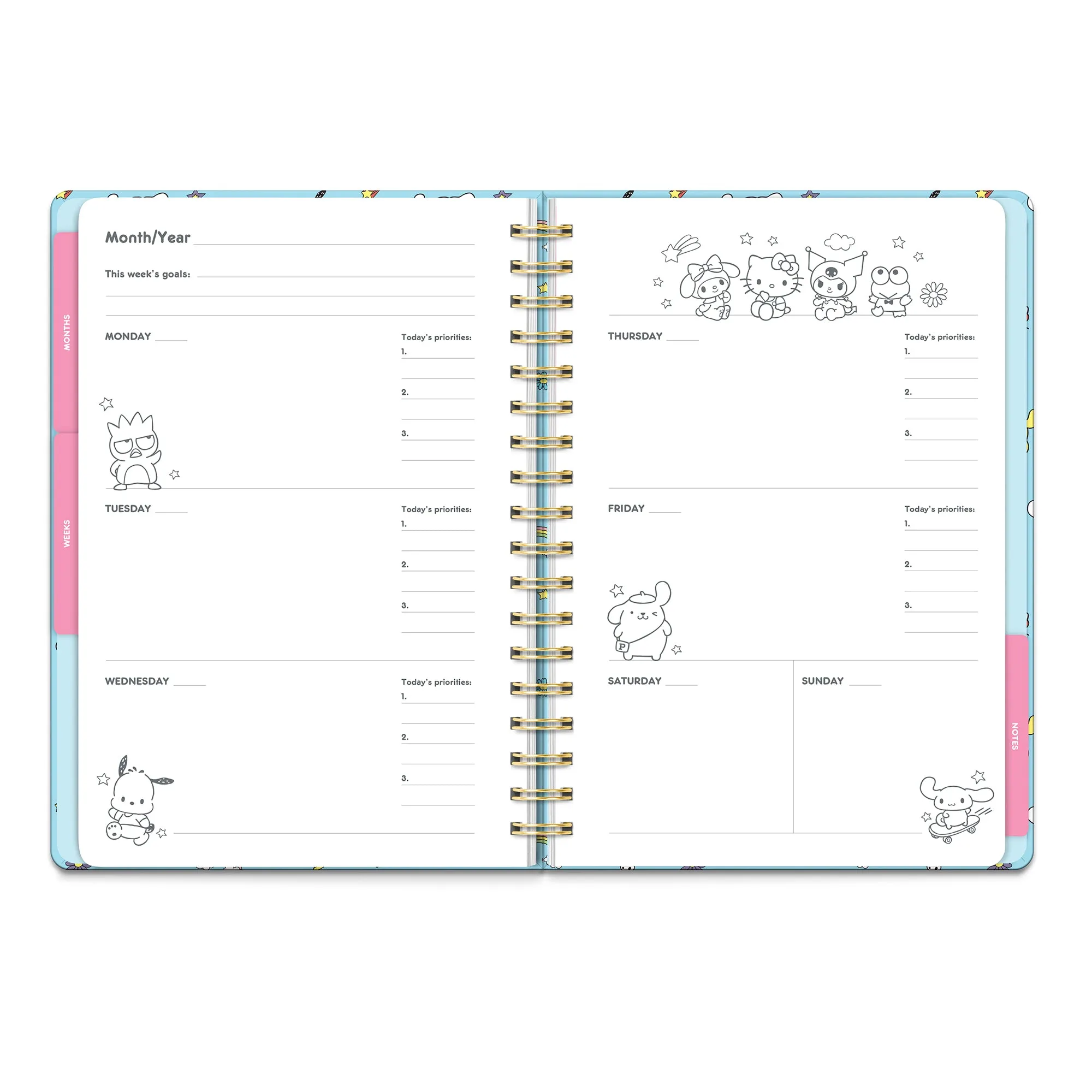 Hello Kitty and Friends x Studio Oh! College Letters Tri-Tab Planner SANRIO
