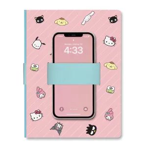 Hello Kitty and Friends x Studio Oh! Pink Pinstripe Casey Notebook with Phone Loop SANRIO