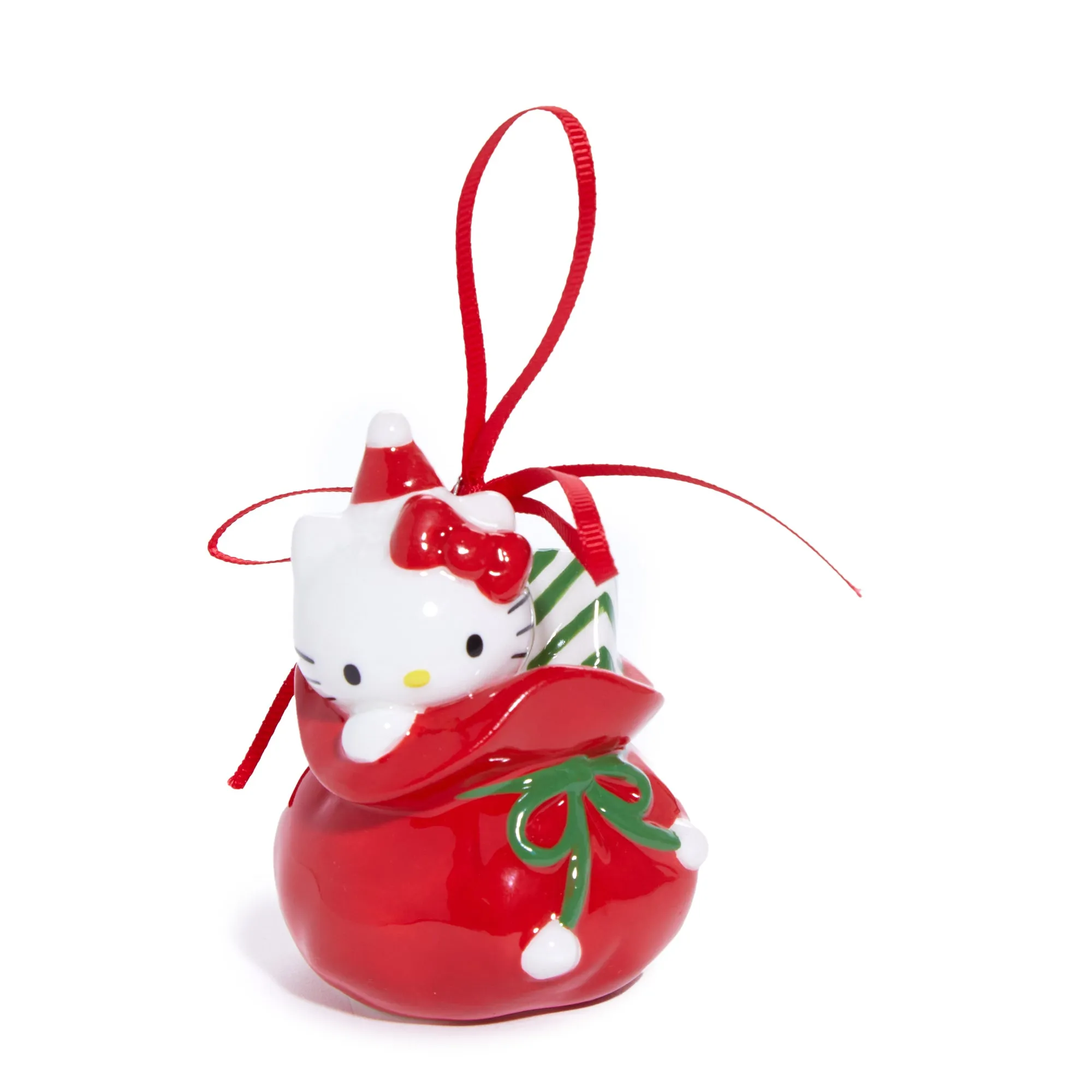 Hello Kitty and Kuromi 2-pc Holiday Ceramic Ornament Set (Red) SANRIO
