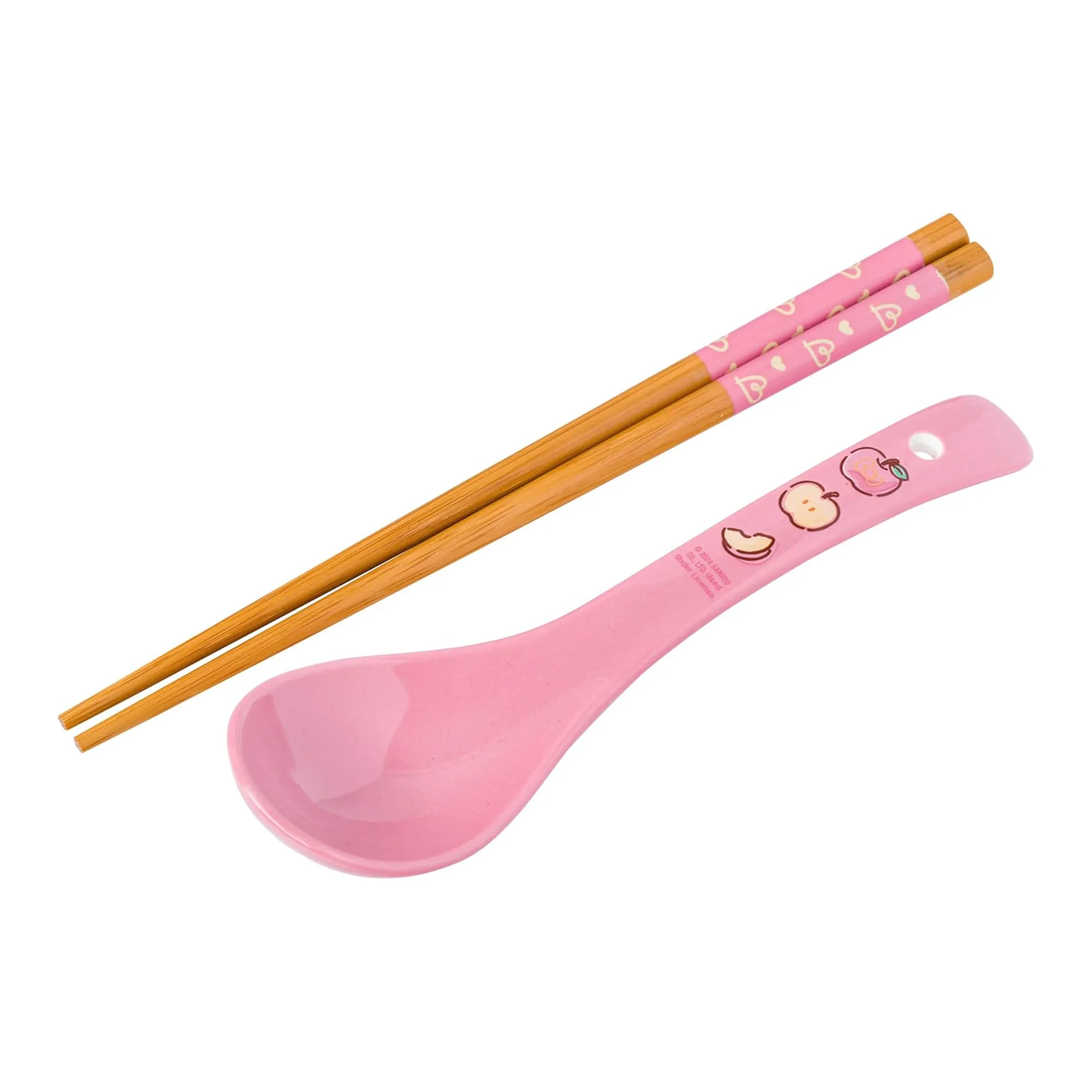 Hello Kitty Ceramic Ramen Bowl and Chopsticks/Spoon Set (Apples and Cinnamon) SANRIO