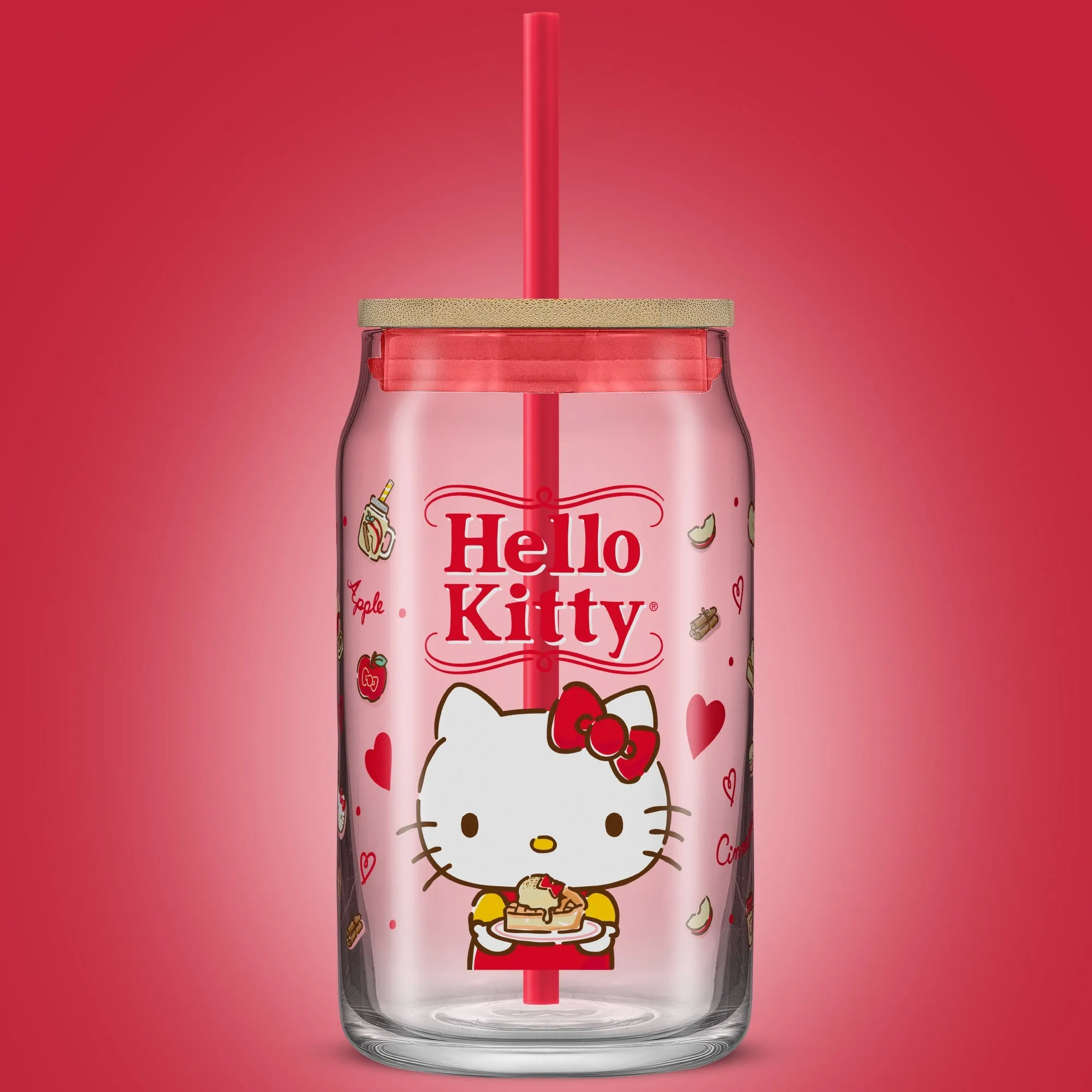 Hello Kitty Favorite Flavor Lidded Glass Tumbler SANRIO
