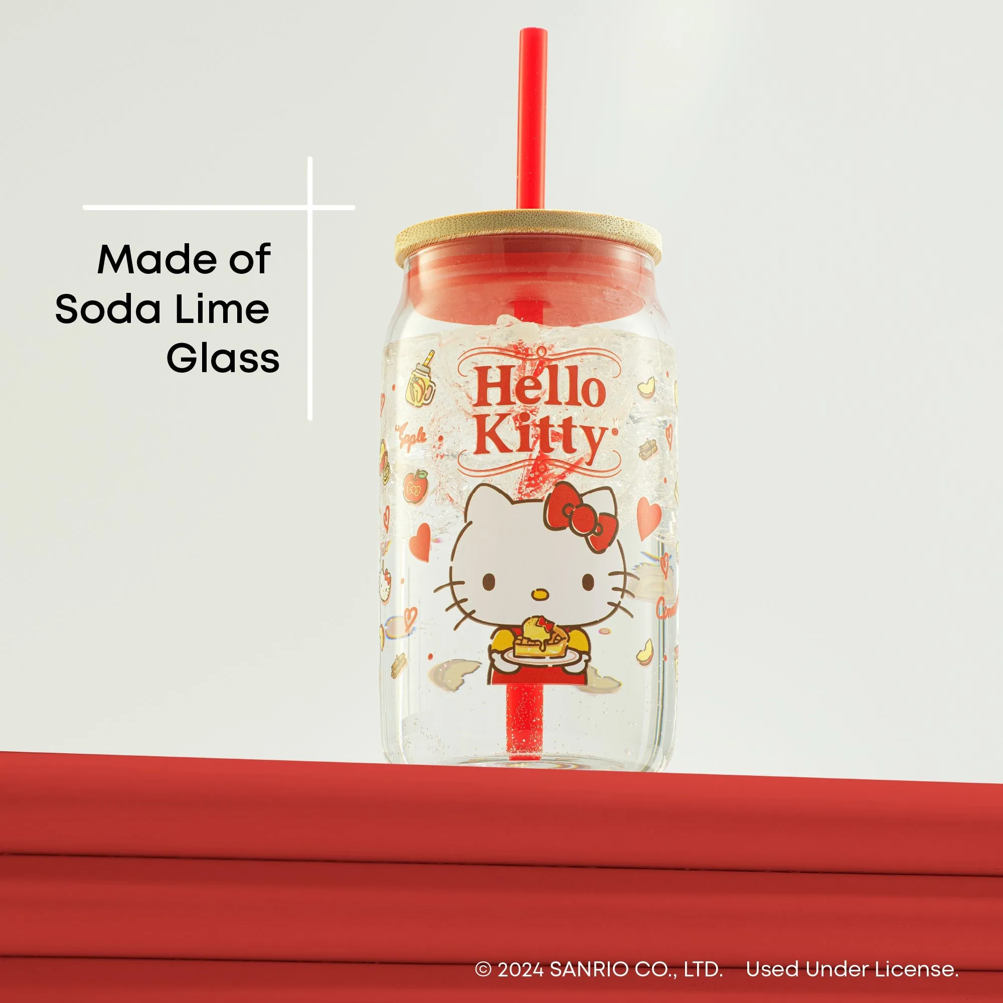 Hello Kitty Favorite Flavor Lidded Glass Tumbler SANRIO