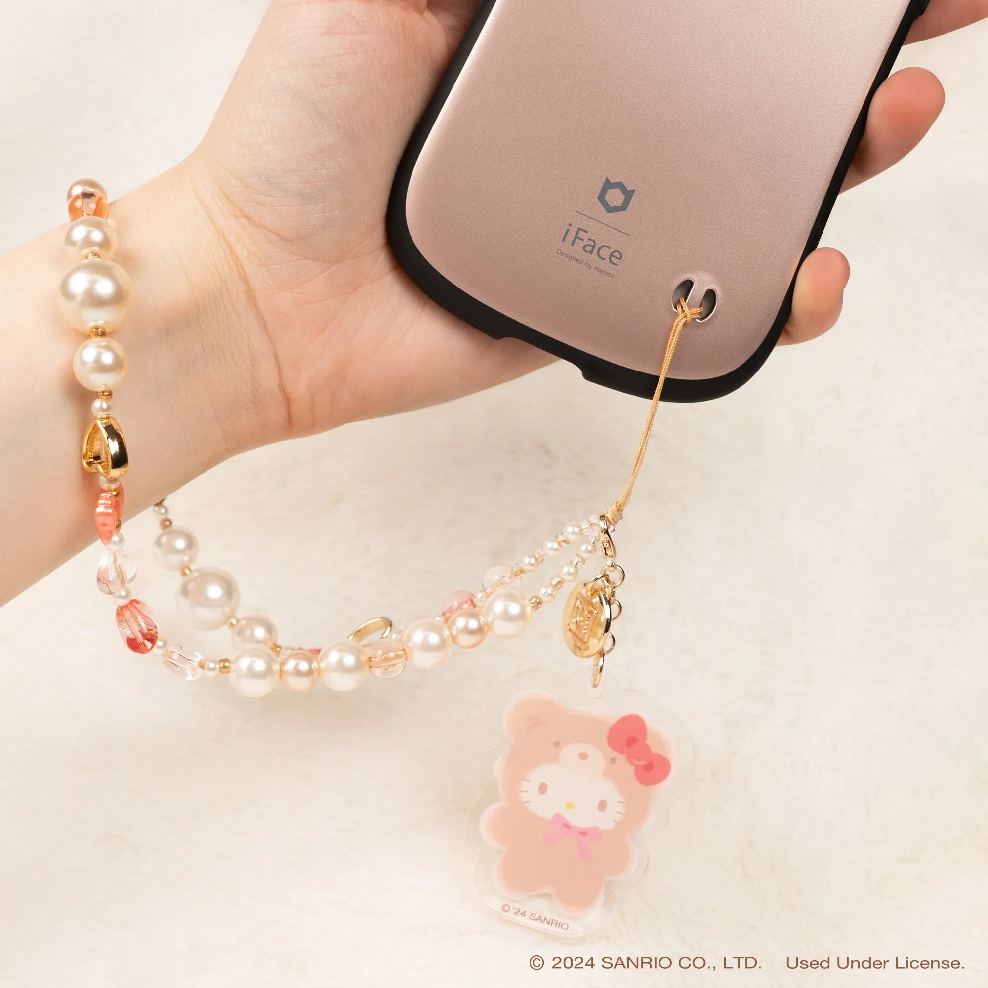 Hello Kitty Latte Bear Beaded Charm Mobile Phone Wrist Strap SANRIO