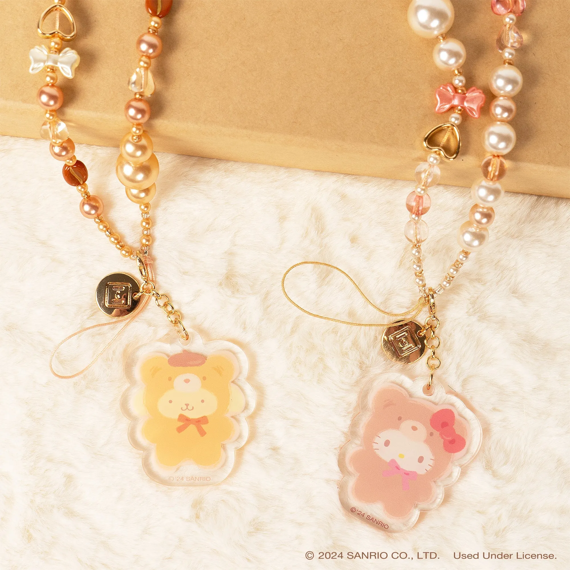 Hello Kitty Latte Bear Beaded Charm Mobile Phone Wrist Strap SANRIO