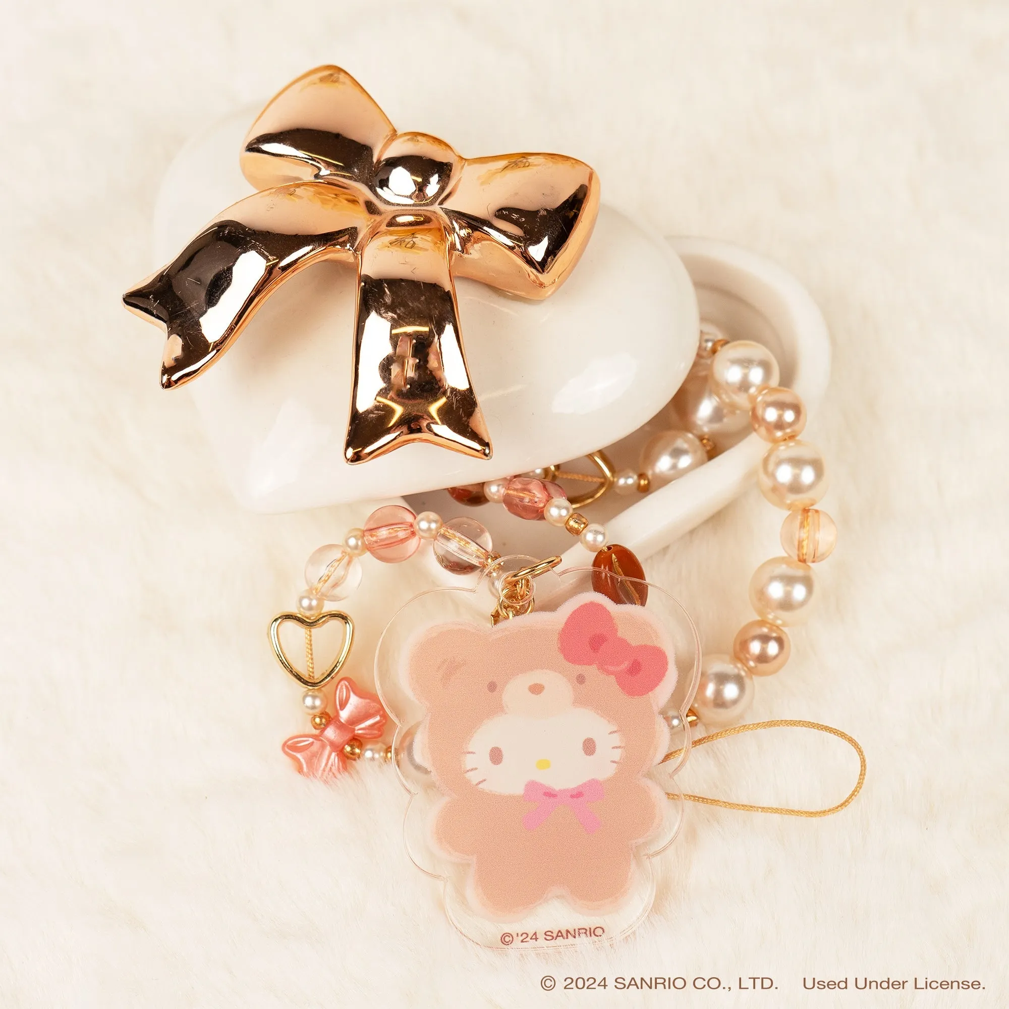 Hello Kitty Latte Bear Beaded Charm Mobile Phone Wrist Strap SANRIO