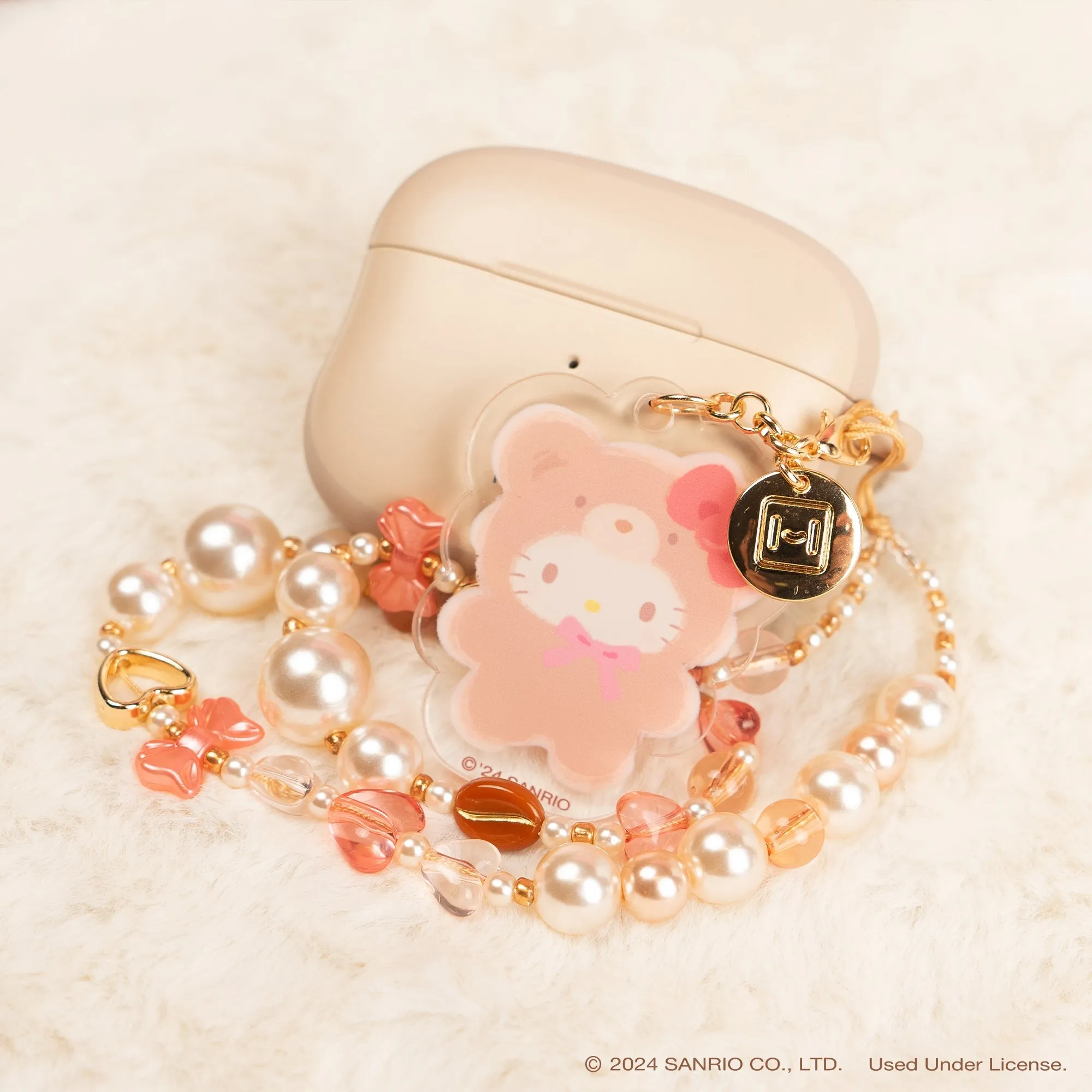 Hello Kitty Latte Bear Beaded Charm Mobile Phone Wrist Strap SANRIO