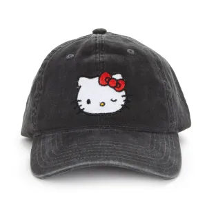 Hello Kitty Retro Pigment Wash Cap (Black) SANRIO