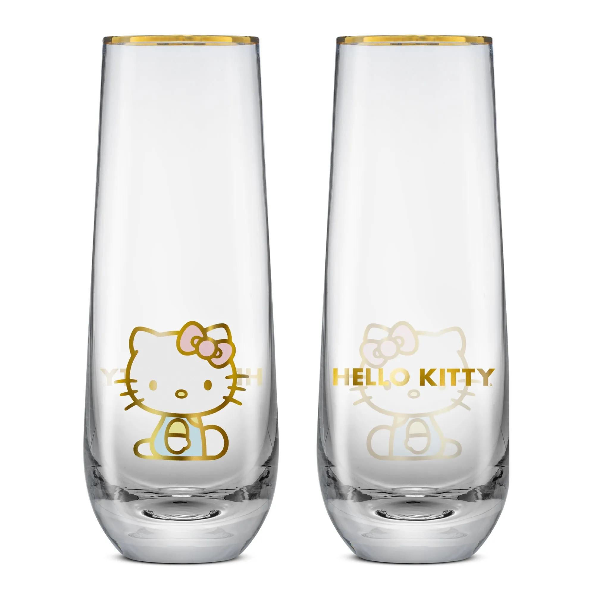 Hello Kitty Stay Gold Stemless Flutes (Set of 4) SANRIO