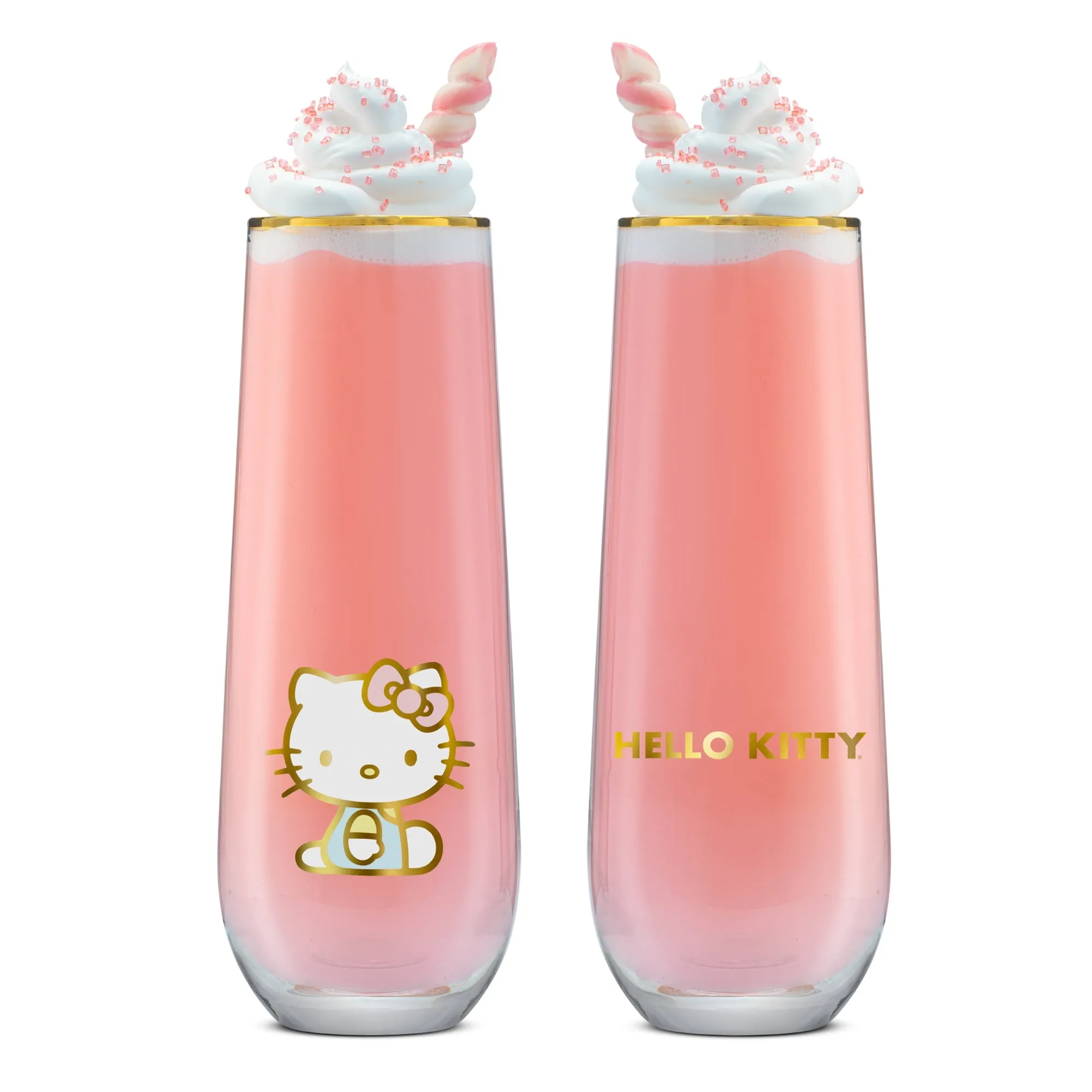 Hello Kitty Stay Gold Stemless Flutes (Set of 4) SANRIO