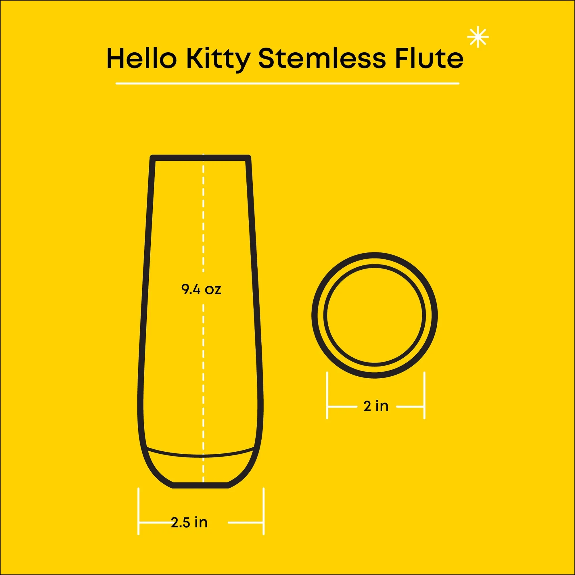 Hello Kitty Stay Gold Stemless Flutes (Set of 4) SANRIO