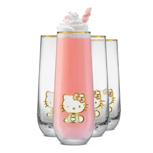 Hello Kitty Stay Gold Stemless Flutes (Set of 4) SANRIO