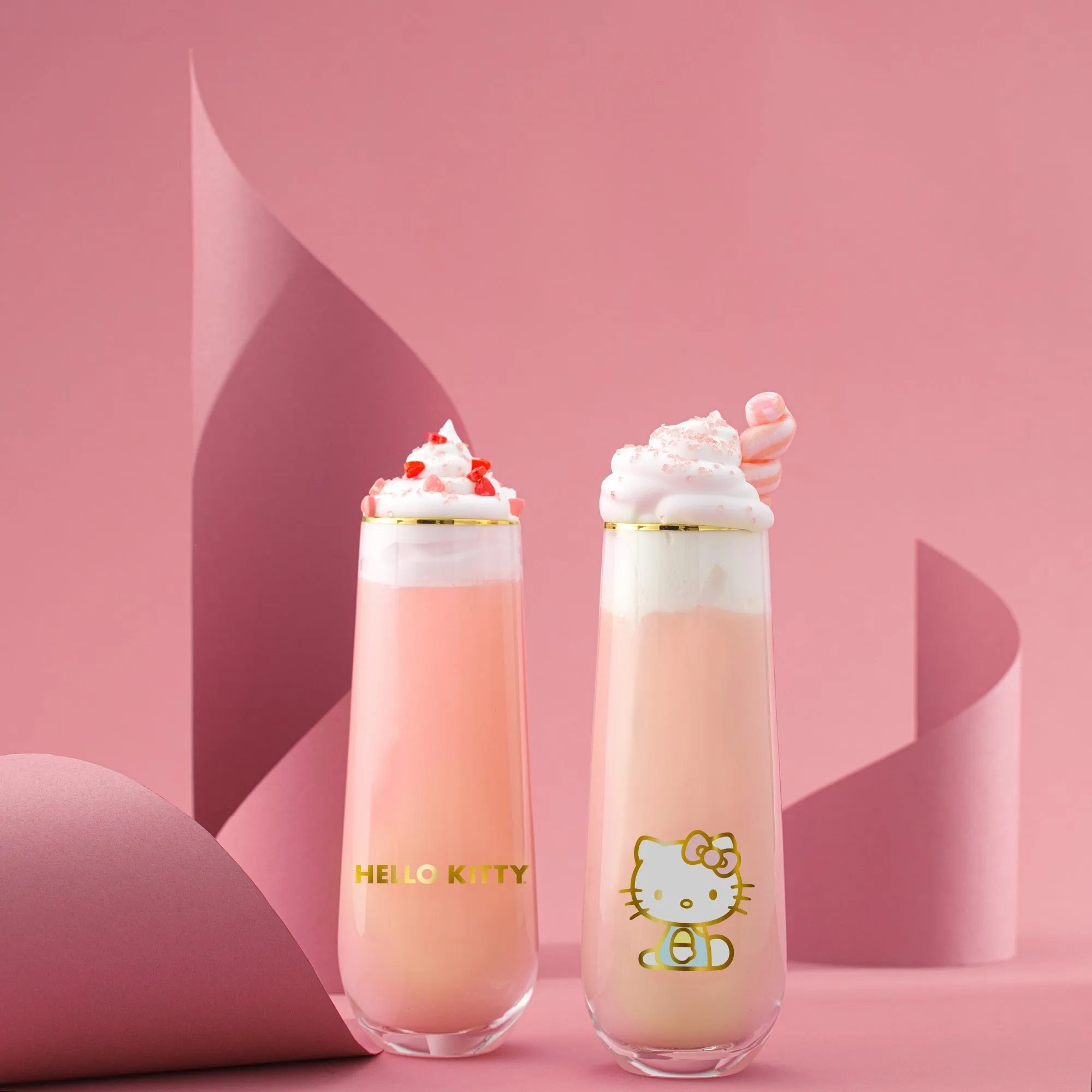 Hello Kitty Stay Gold Stemless Flutes (Set of 4) SANRIO