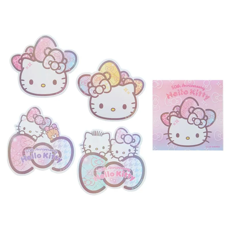 Hello Kitty Sticker & Pouch Set 50th Anniv. (Fashionable Ribbons Series) SANRIO