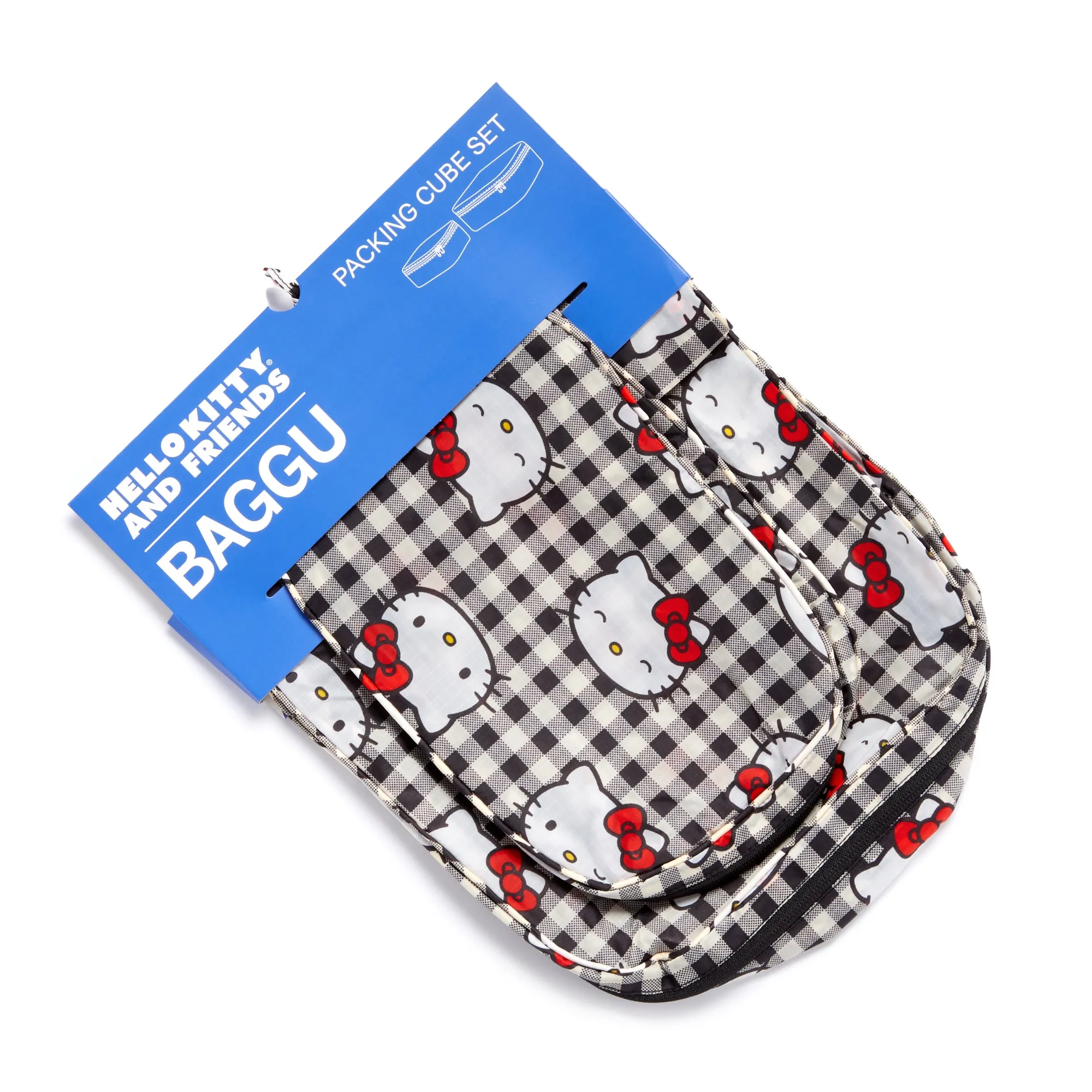 Hello Kitty x Baggu 50th Anniversary Packing Cube Set (Black Gingham) SANRIO